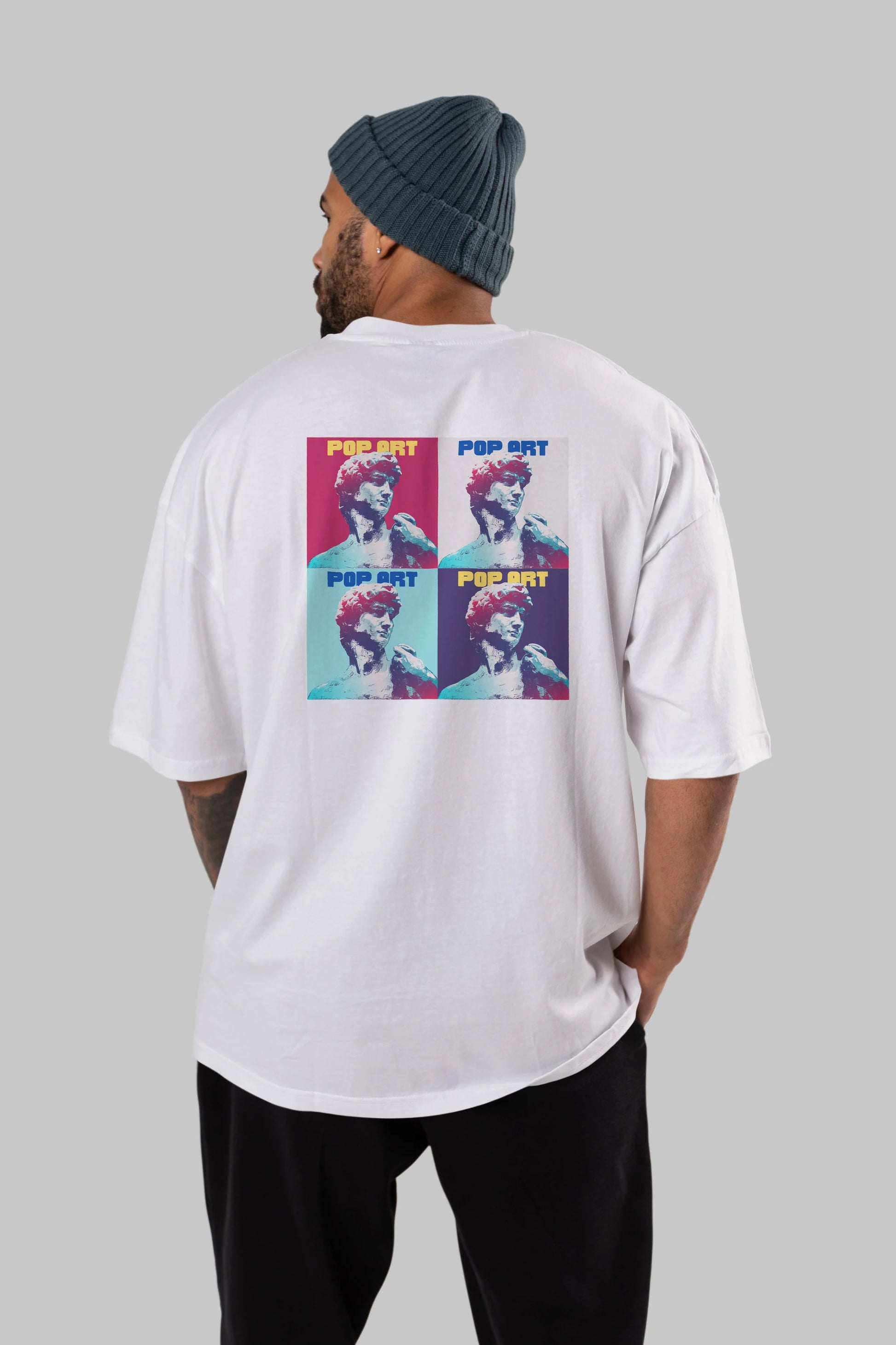 Creative Pop Art Arka Baskılı Oversize t-shirt Erkek Kadın Unisex