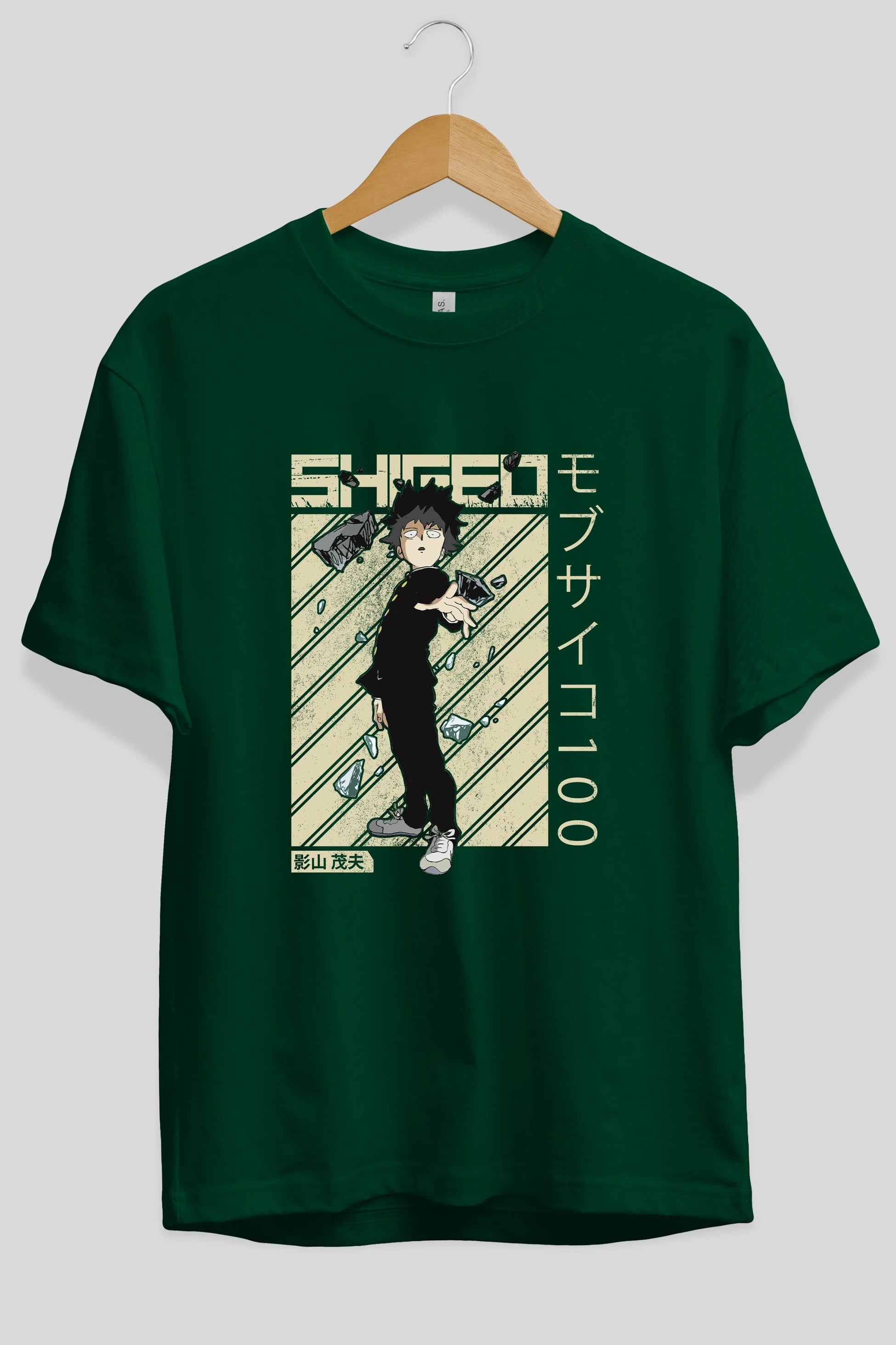 Shigeo Kageyama 3 Anime Ön Baskılı Oversize t-shirt %100 pamuk Erkek Kadın Unisex