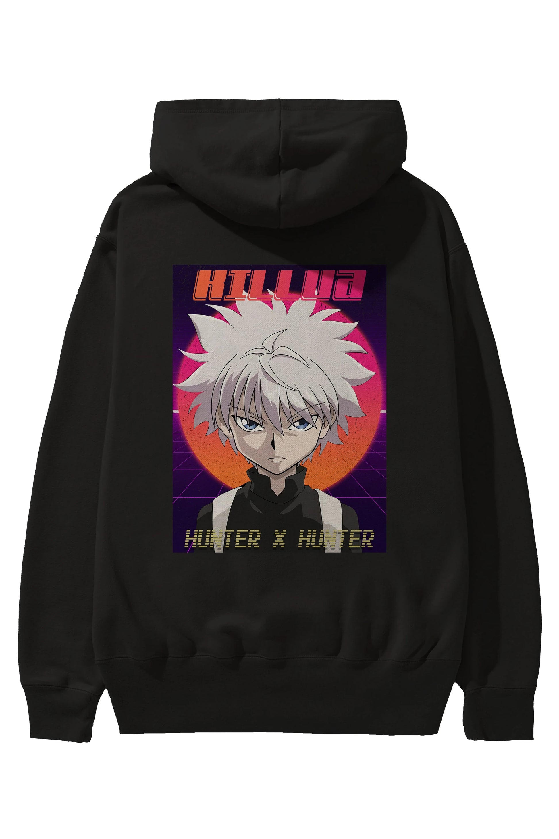 Killua Zoldyck 12 1 Anime Arka Baskılı Hoodie Oversize Kapüşonlu Sweatshirt Erkek Kadın Unisex