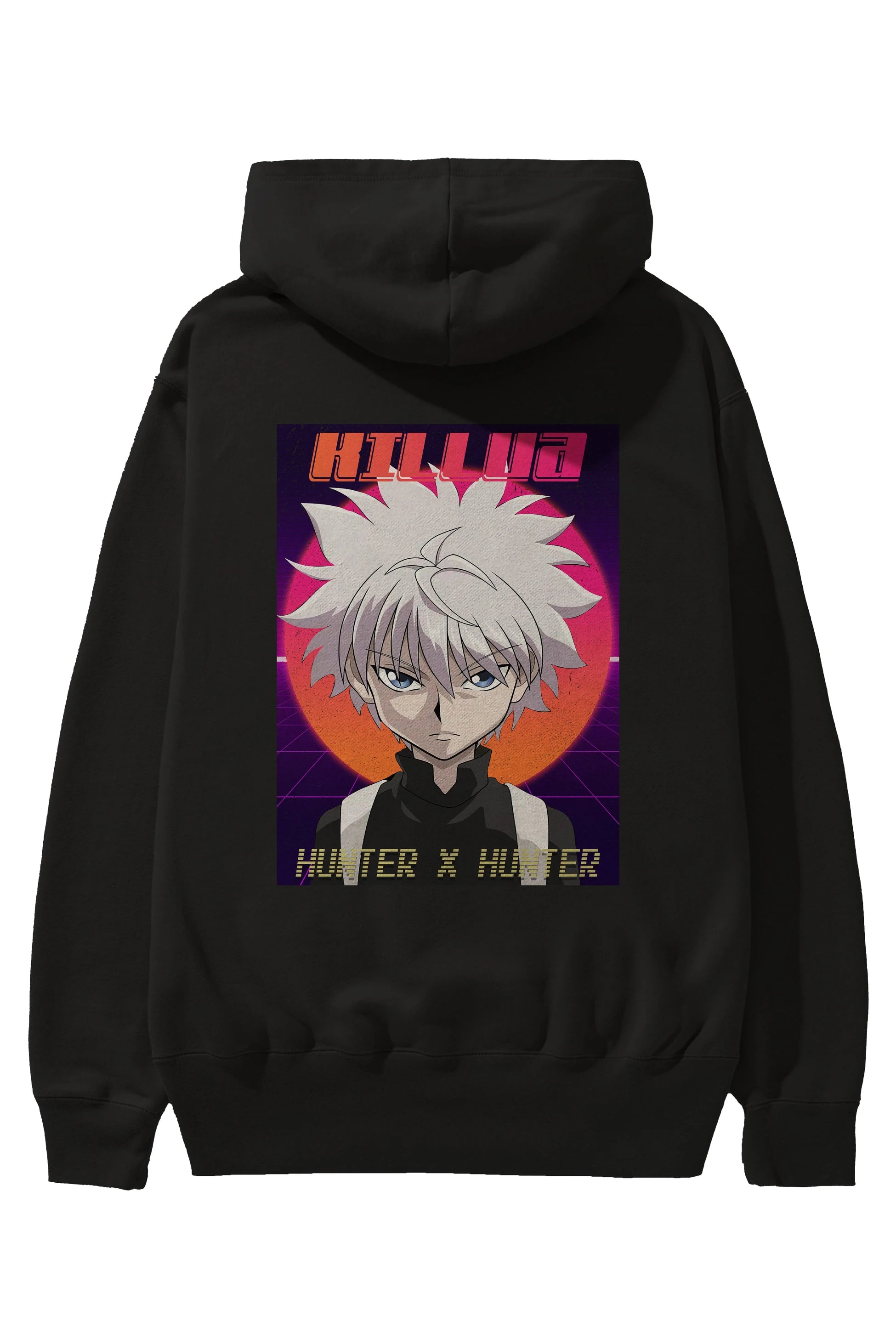 Killua Zoldyck 12 1 Anime Arka Baskılı Hoodie Oversize Kapüşonlu Sweatshirt Erkek Kadın Unisex