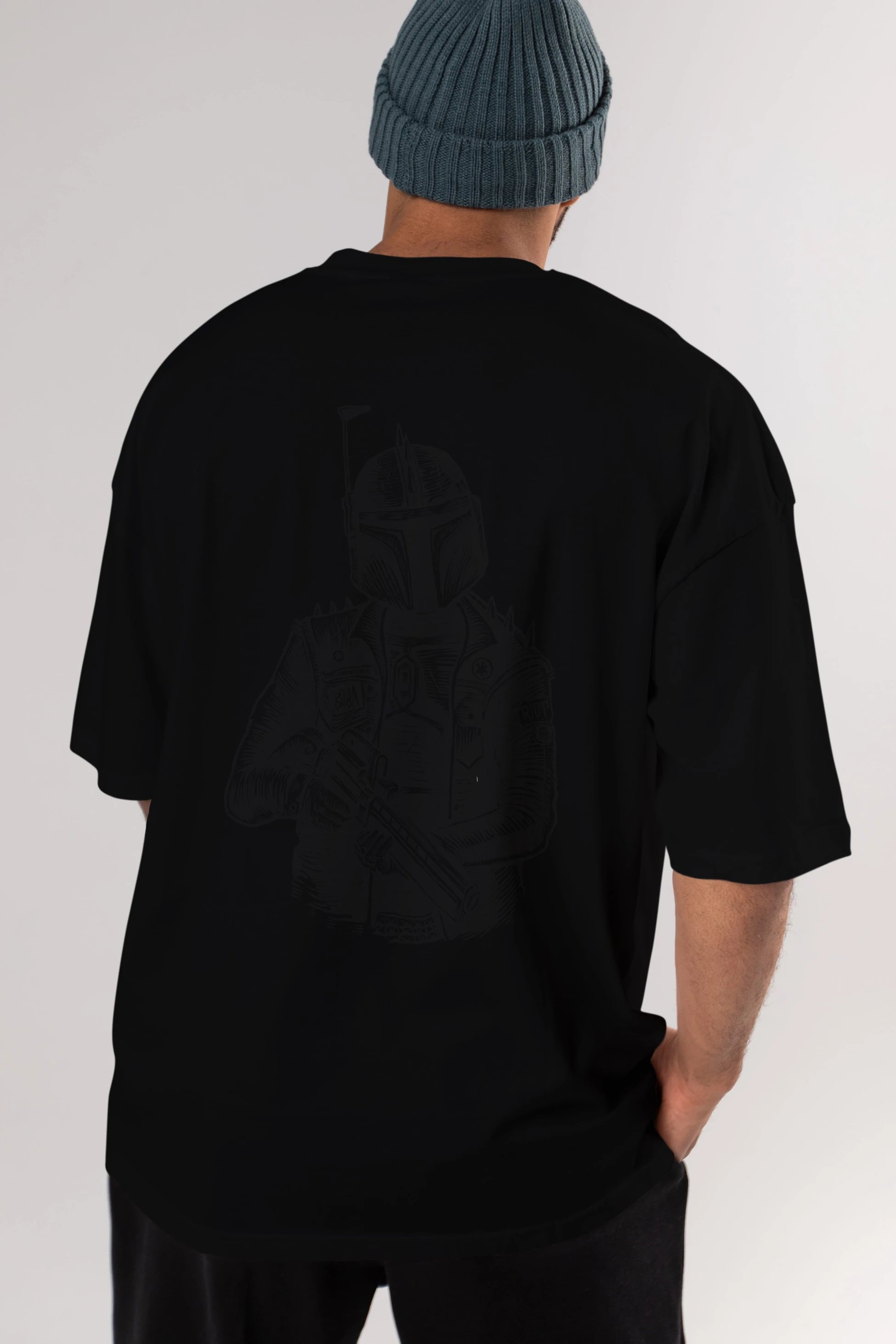 Boba Punk Arka Baskılı Oversize t-shirt Erkek Kadın Unisex %100 Pamuk