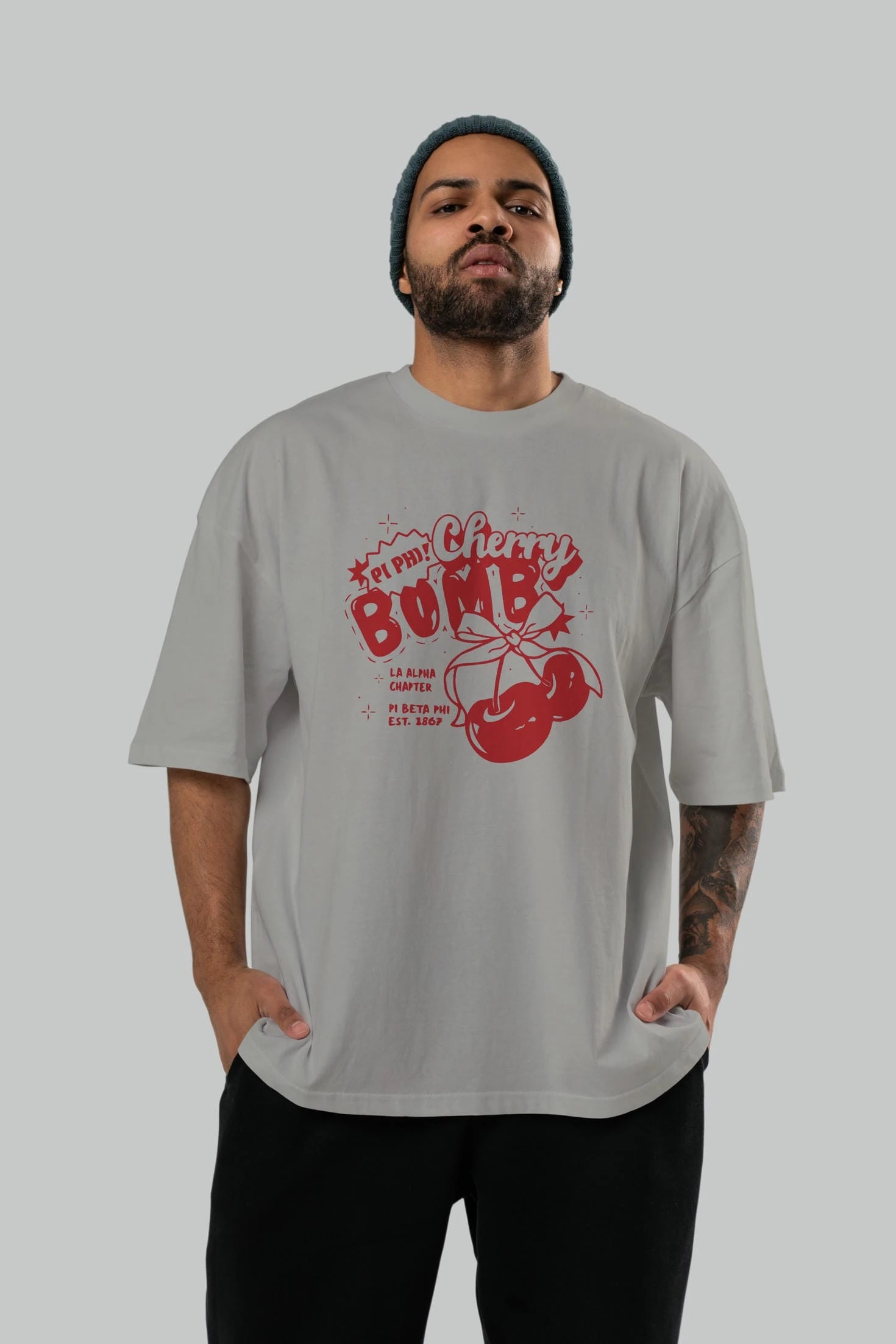 Cherry Bomb Cherries Ön Baskılı Oversize t-shirt Erkek Kadın Pamuk Bisiklet Yaka tişort