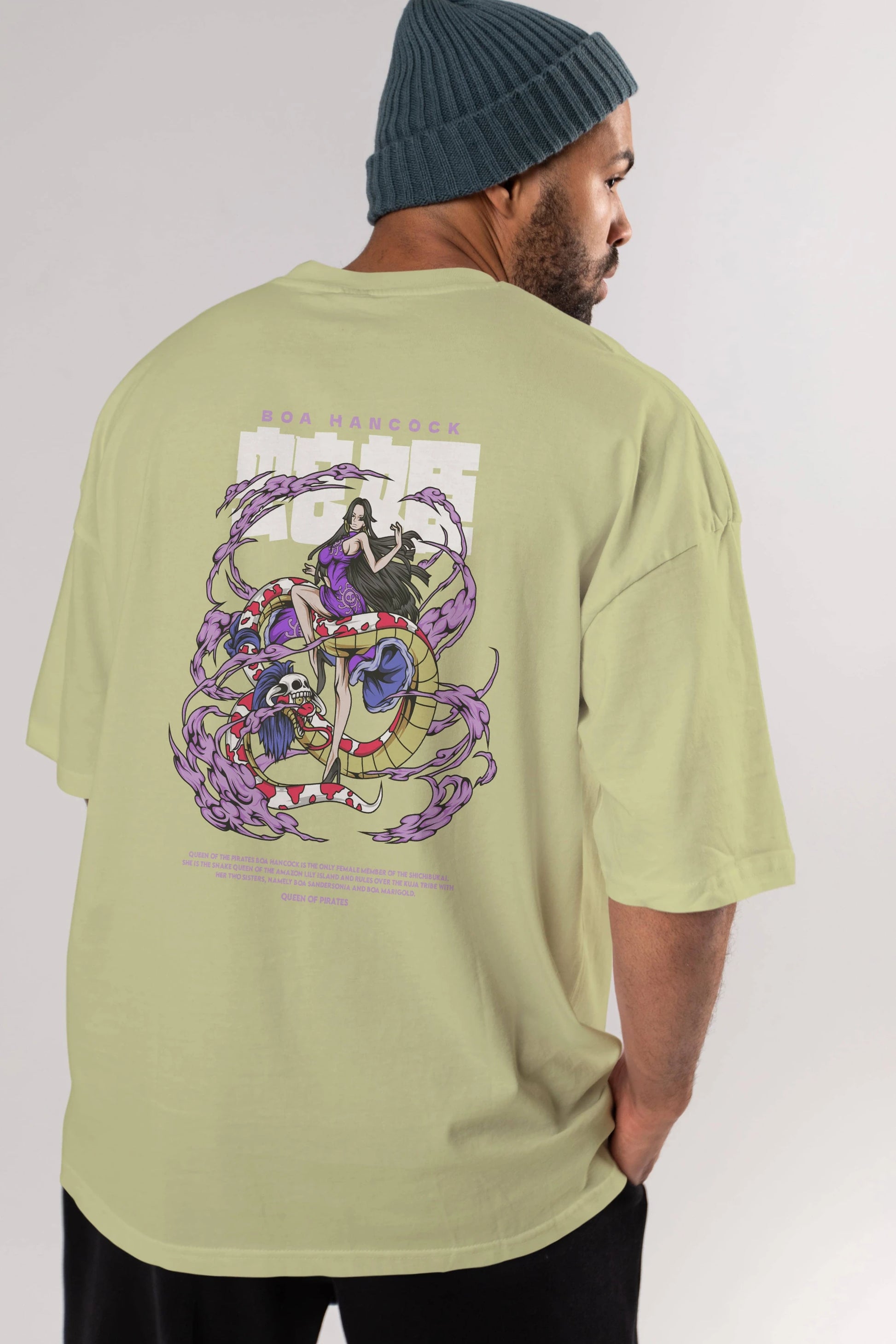 Boa Hancock Anime Arka Baskılı Oversize t-shirt Erkek Kadın Unisex