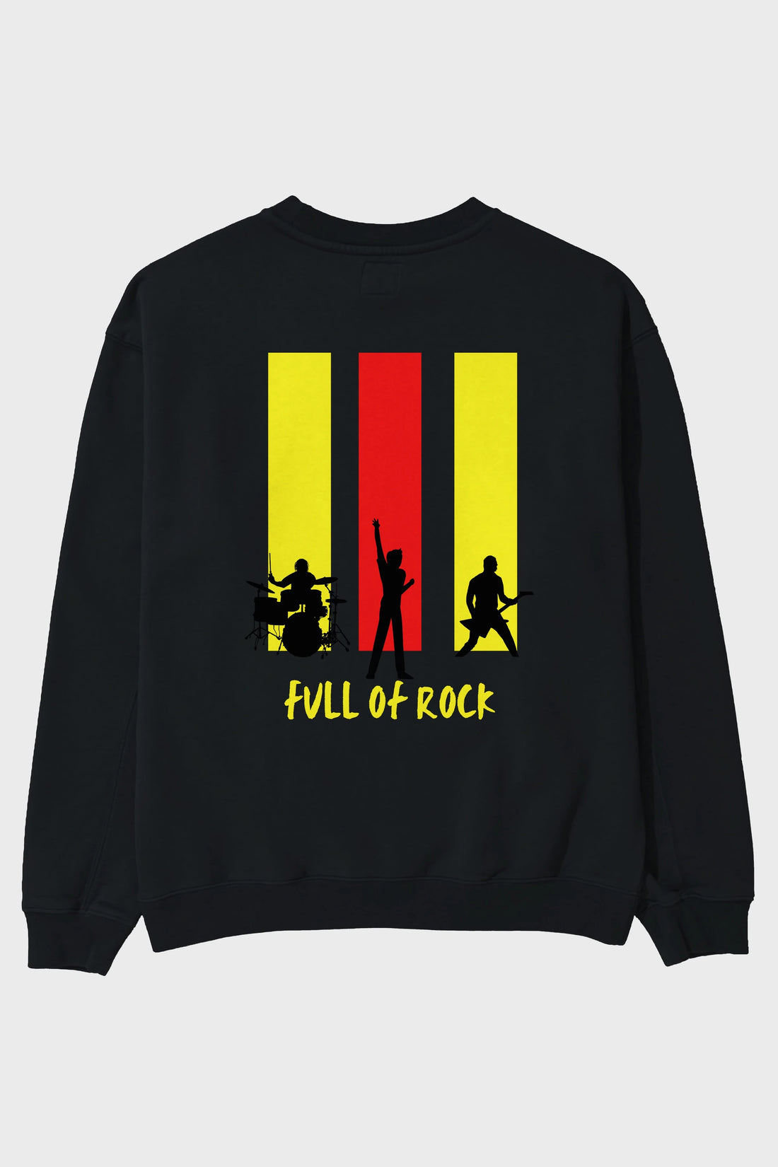 Full of Rock Yazılı Arka Baskılı Oversize Sweatshirt Erkek Kadın Unisex