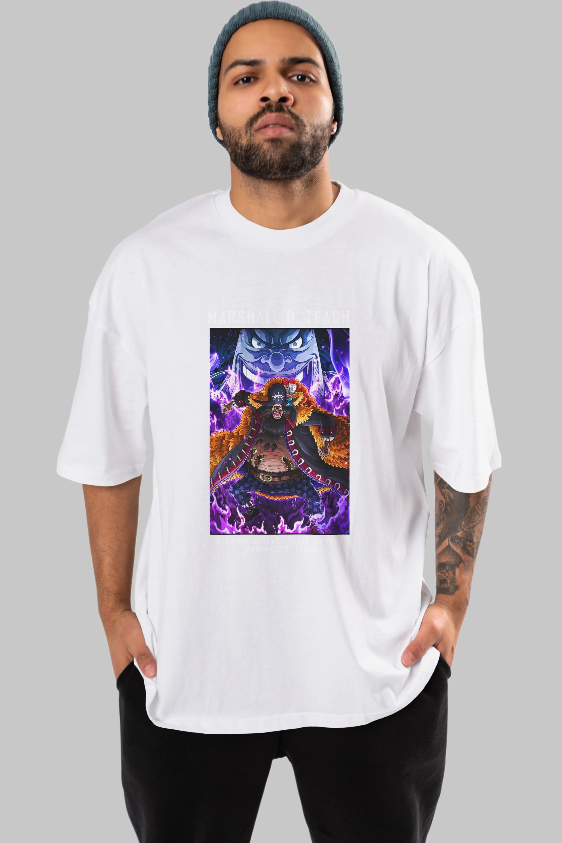 Blackbeard Anime Ön Baskılı Oversize t-shirt Erkek Kadın Unisex