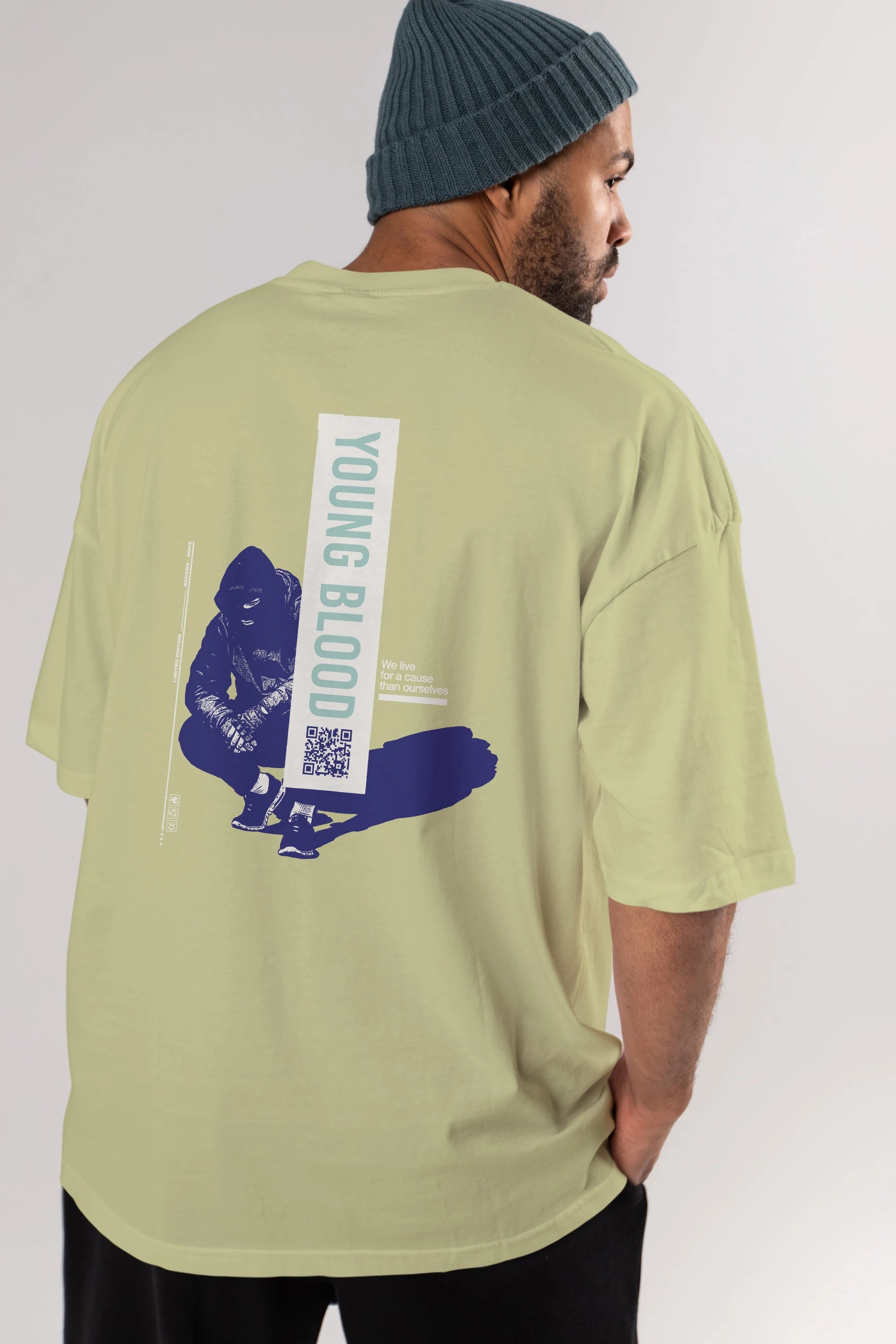 Young Blood Arka Baskılı Oversize t-shirt Erkek Kadın Unisex