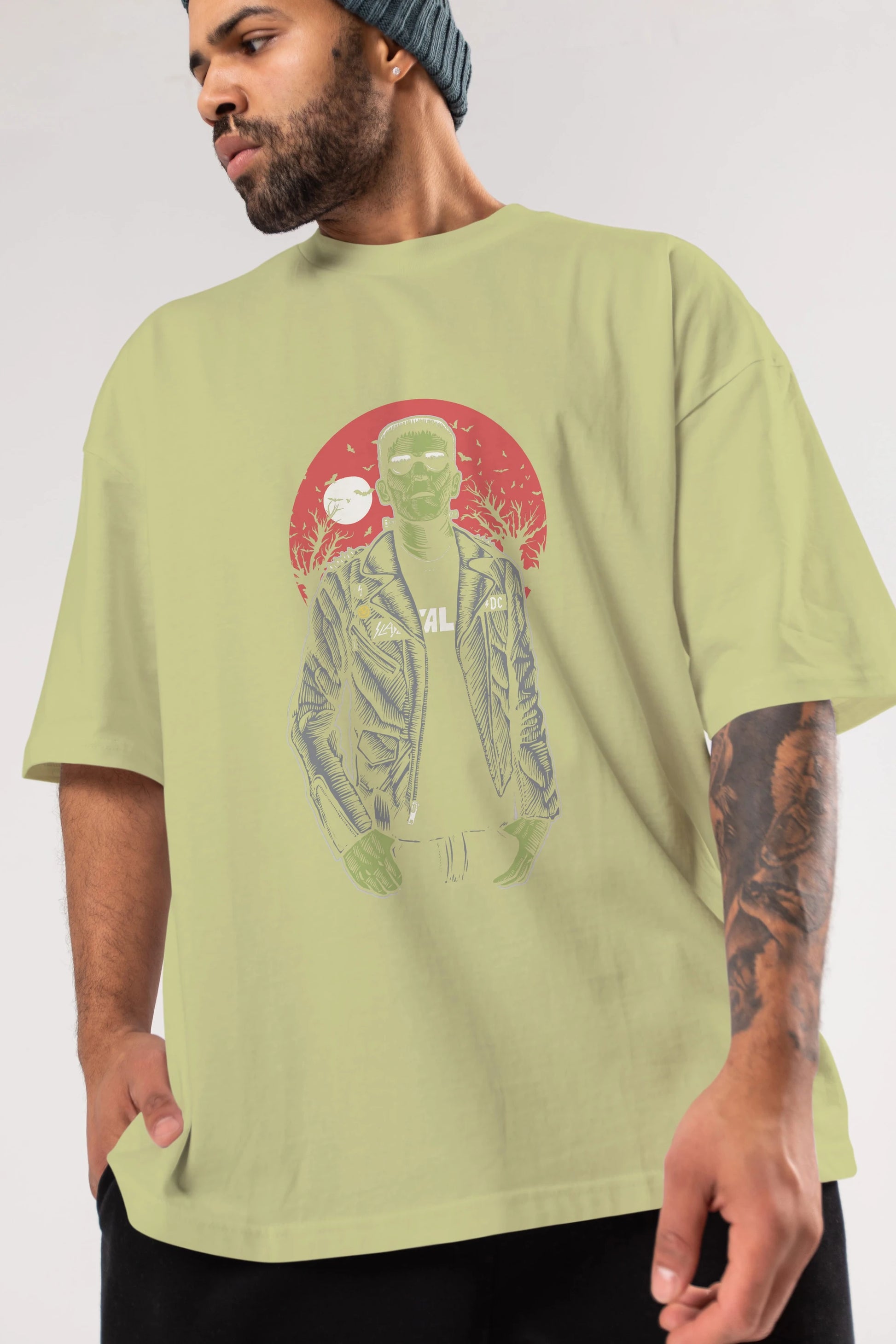Frank Ön Baskılı Oversize t-shirt Erkek Kadın Unisex %100 Pamuk tişort