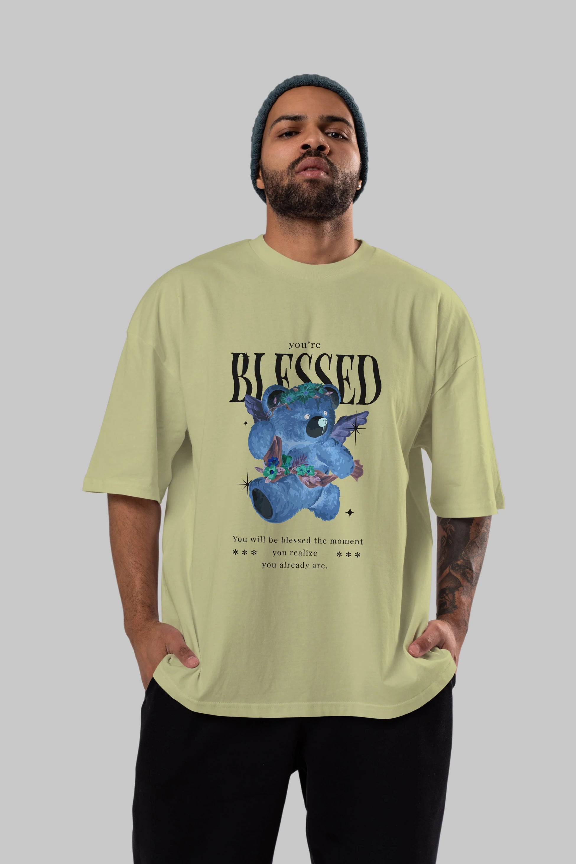 You are Blessed Bear Ön Baskılı Oversize t-shirt Erkek Kadın Unisex