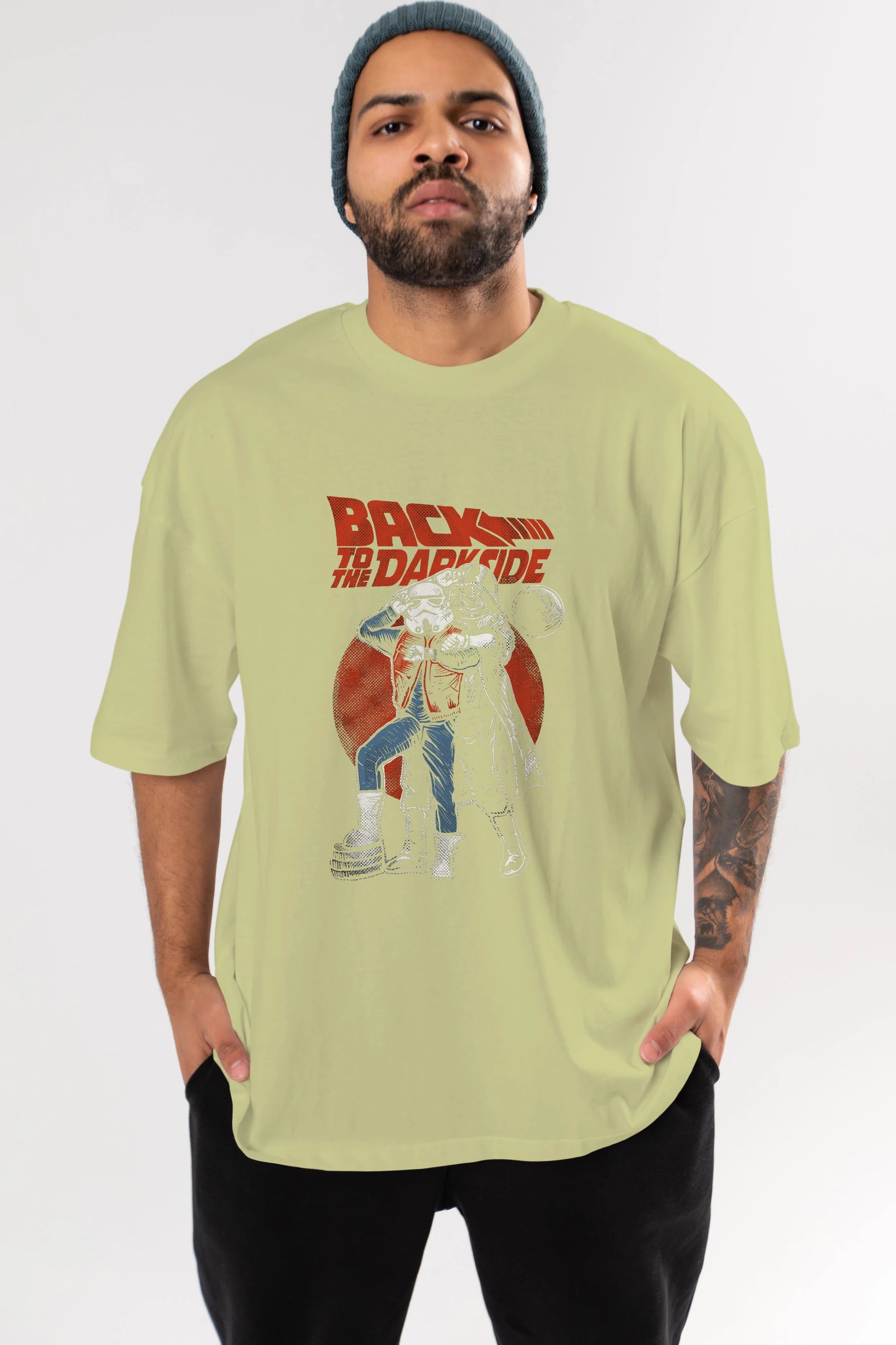 Back To The Darkside Ön Baskılı Oversize t-shirt Erkek Kadın Unisex %100 Pamuk tişort