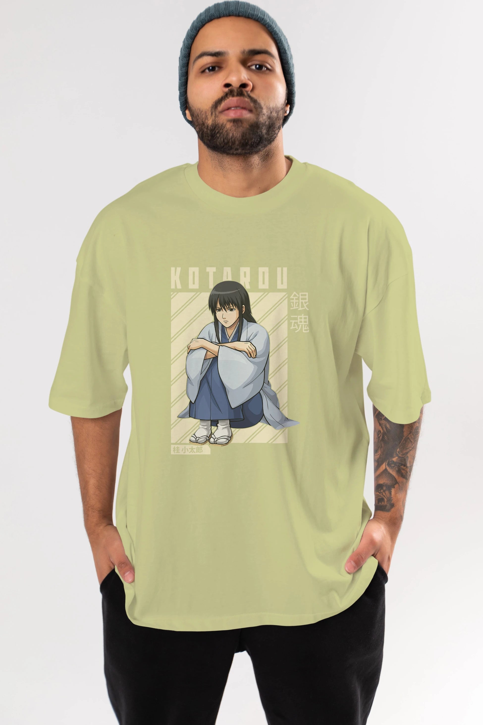Kotarou Katsura GINTAMA Anime Ön Baskılı Oversize t-shirt %100 pamuk Erkek Kadın Unisex