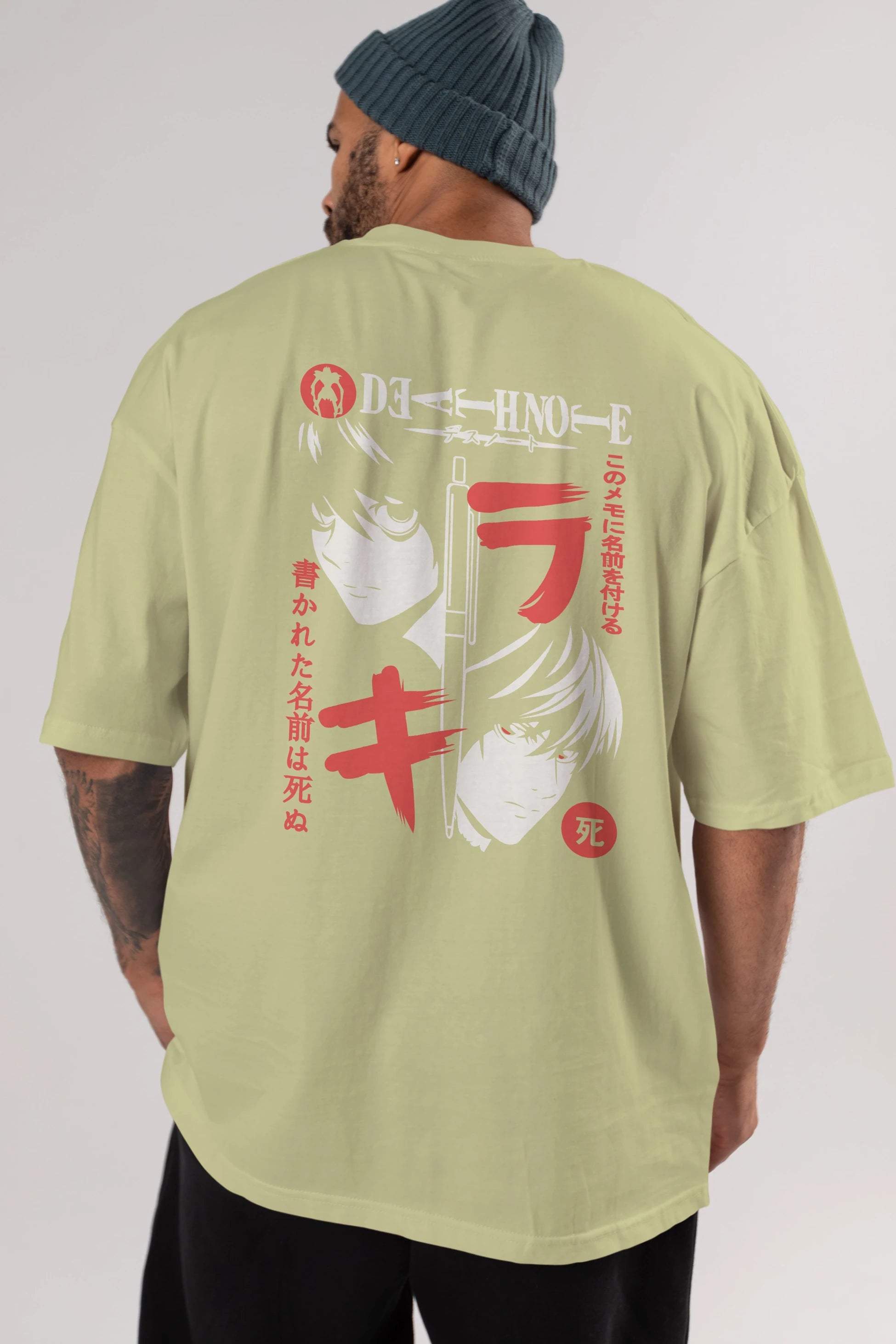 DEATHNOTE L vs KIRA Anime Arka Baskılı Oversize t-shirt Erkek Kadın Unisex