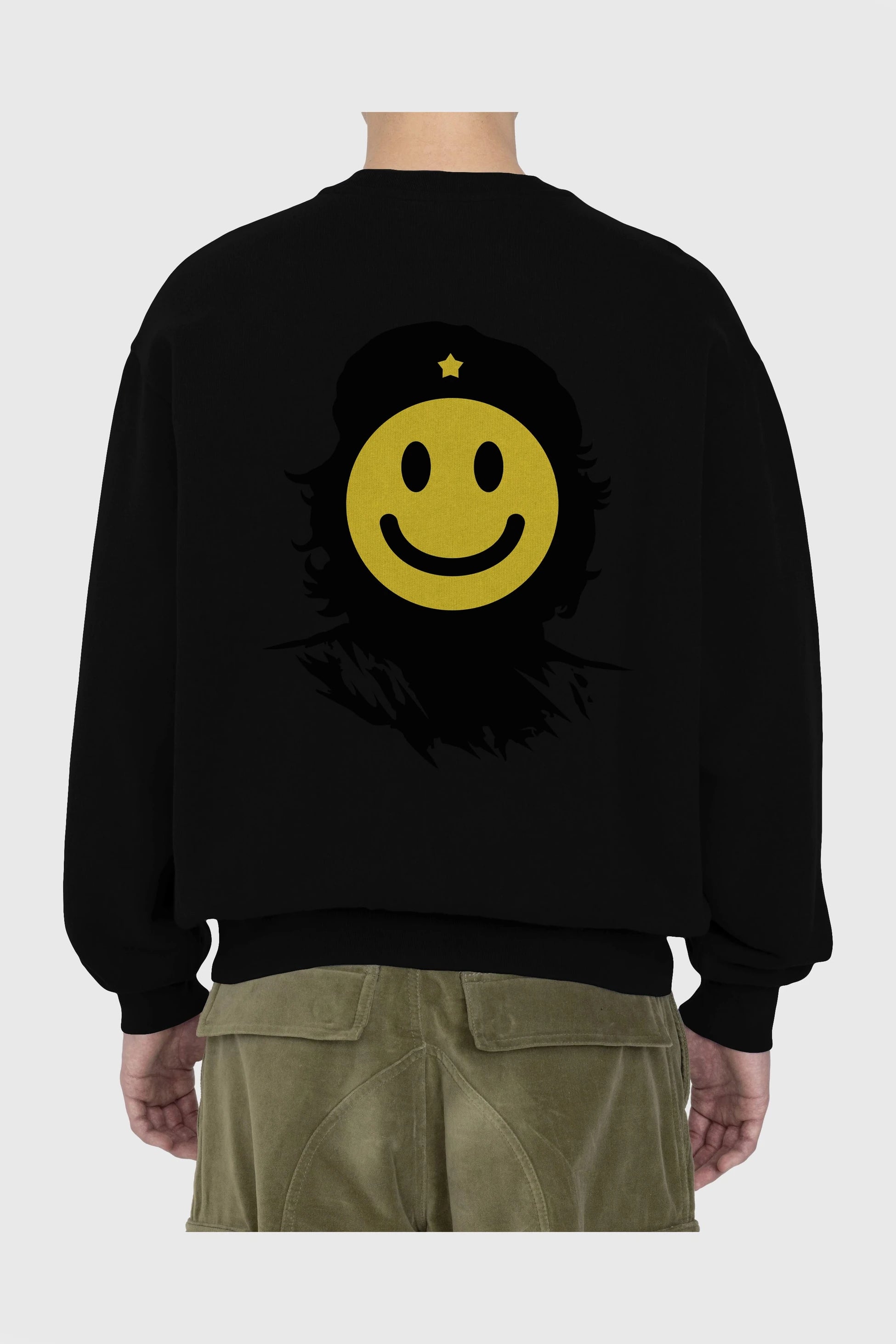 Che Smile Arka Baskılı Oversize Sweatshirt Erkek Kadın Unisex