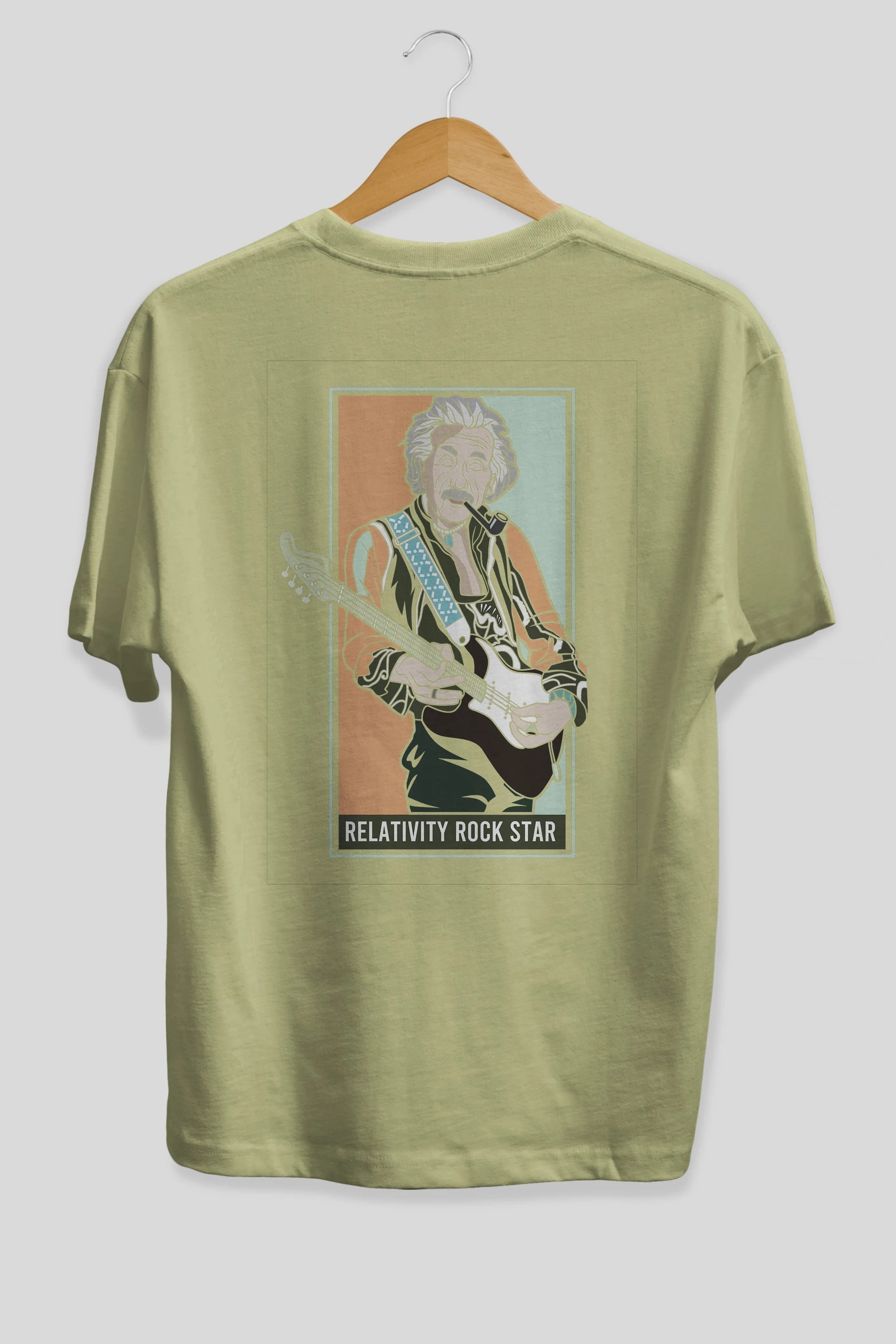 Jimmy Einstein Arka Baskılı Oversize t-shirt Erkek Kadın Unisex %100 Pamuk tişort