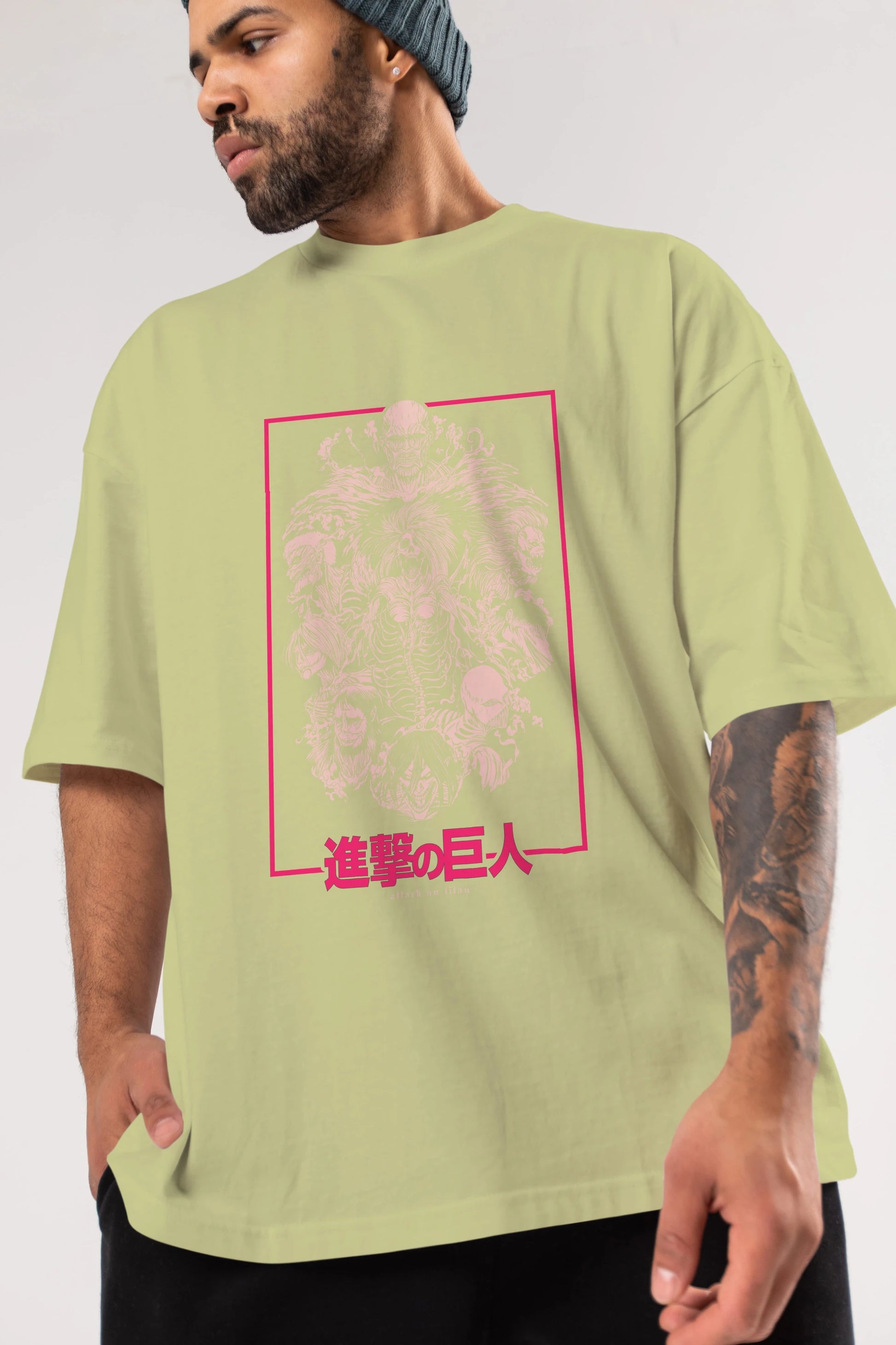 ATTACK ON TITANS Anime Ön Baskılı Oversize t-shirt %100 pamuk Erkek Kadın Unisex