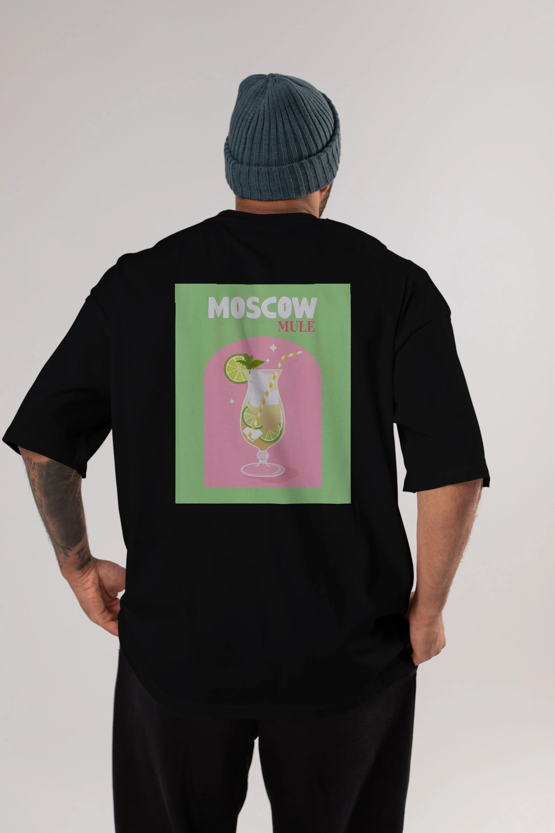 Moscow Mule 5 Arka Baskılı Oversize t-shirt Erkek Kadın Unisex %100 Pamuk Bisiklet Yaka tişort
