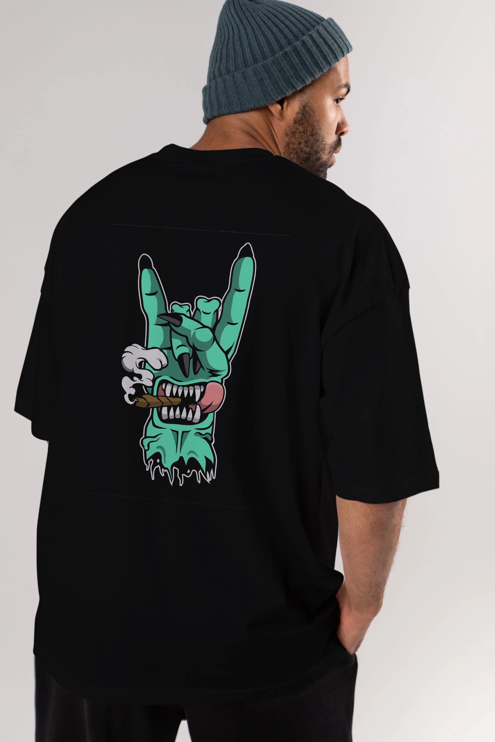 Metal Sign Arka Baskılı Oversize t-shirt Erkek Kadın Unisex %100 Pamuk tişort
