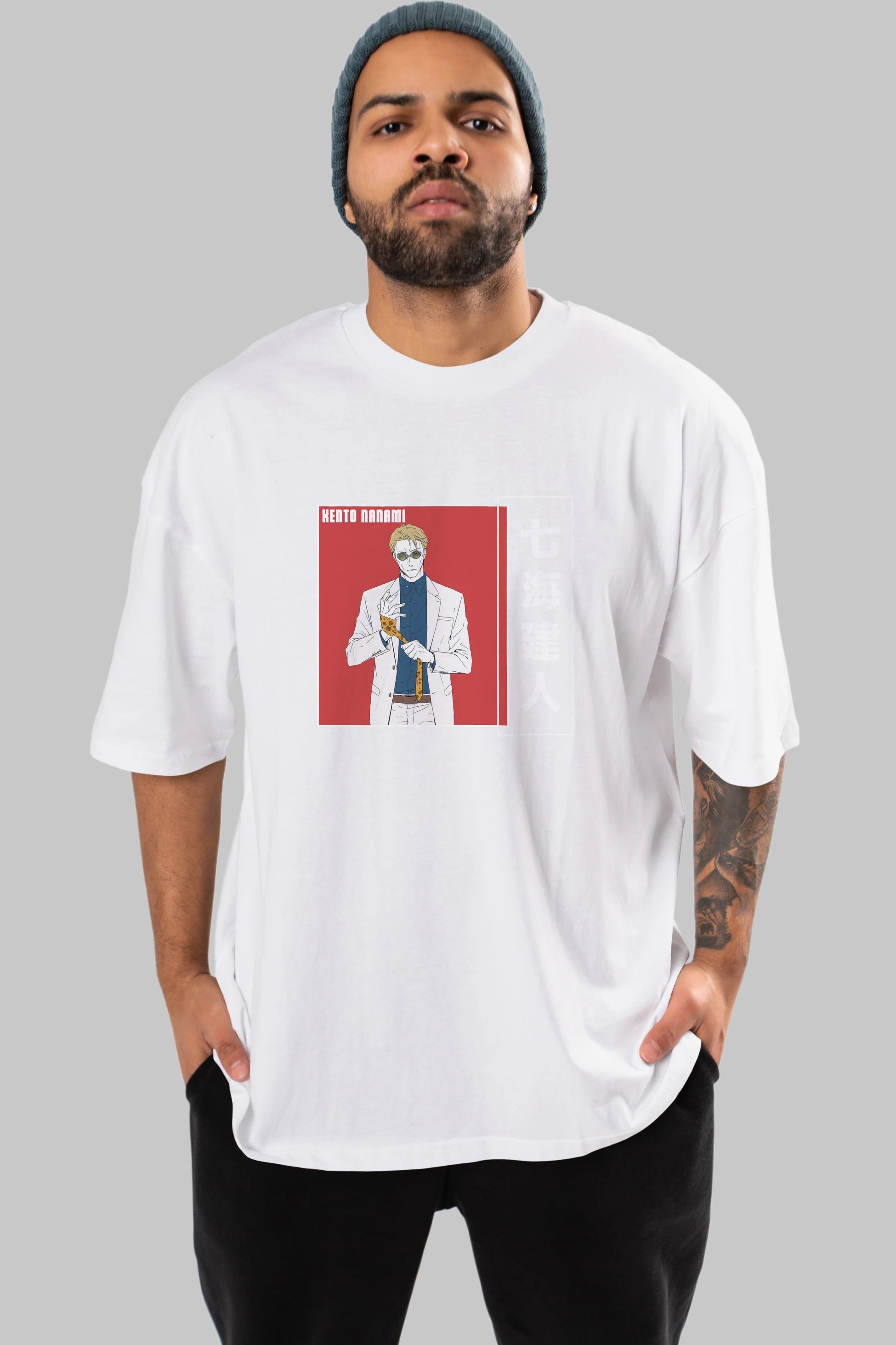 Kento Nanami 1 Anime Ön Baskılı Oversize t-shirt %100 pamuk Erkek Kadın Unisex