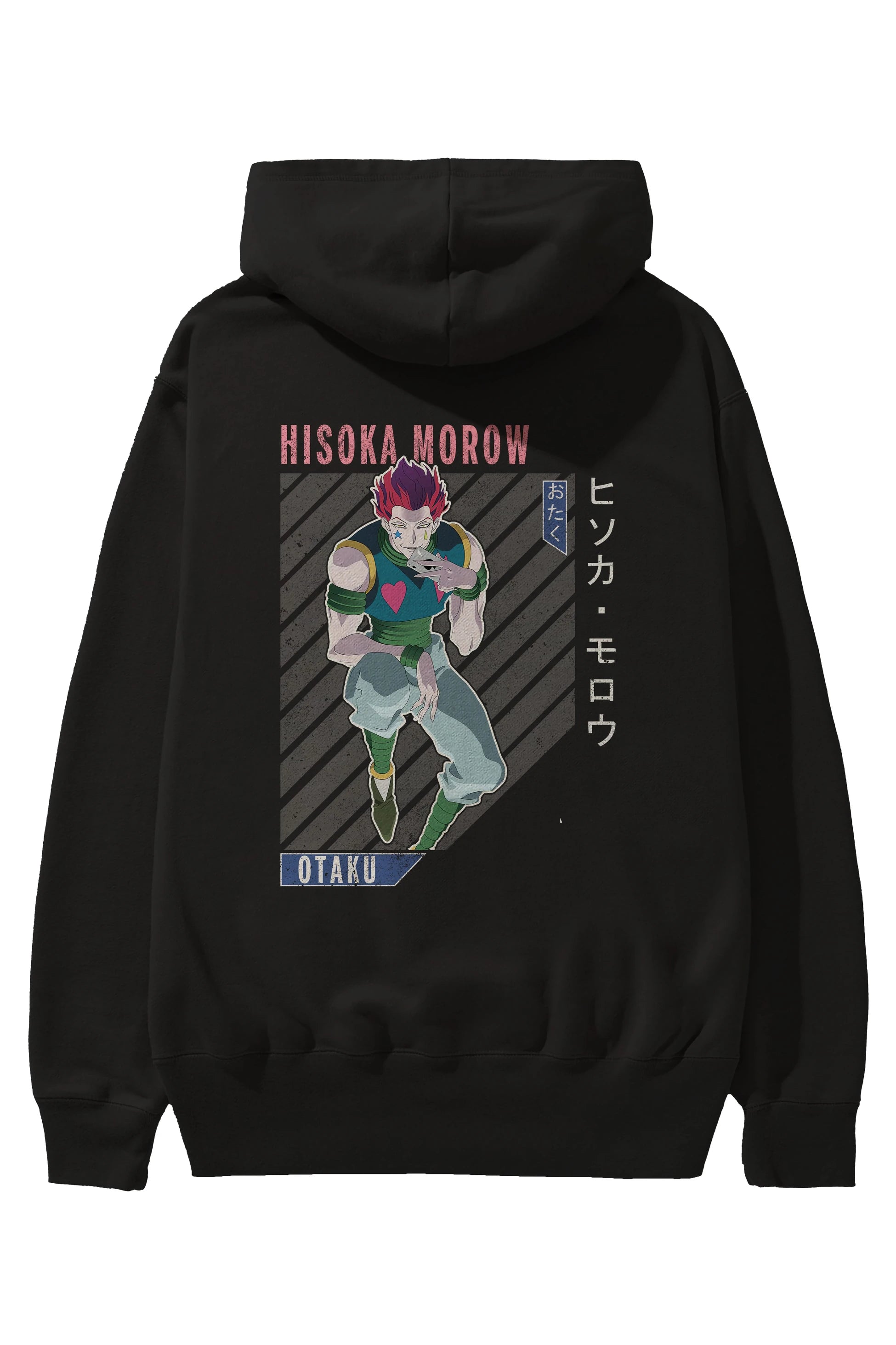Hisoka Morow 2 2 Anime Arka Baskılı Hoodie Oversize Kapüşonlu Sweatshirt Erkek Kadın Unisex