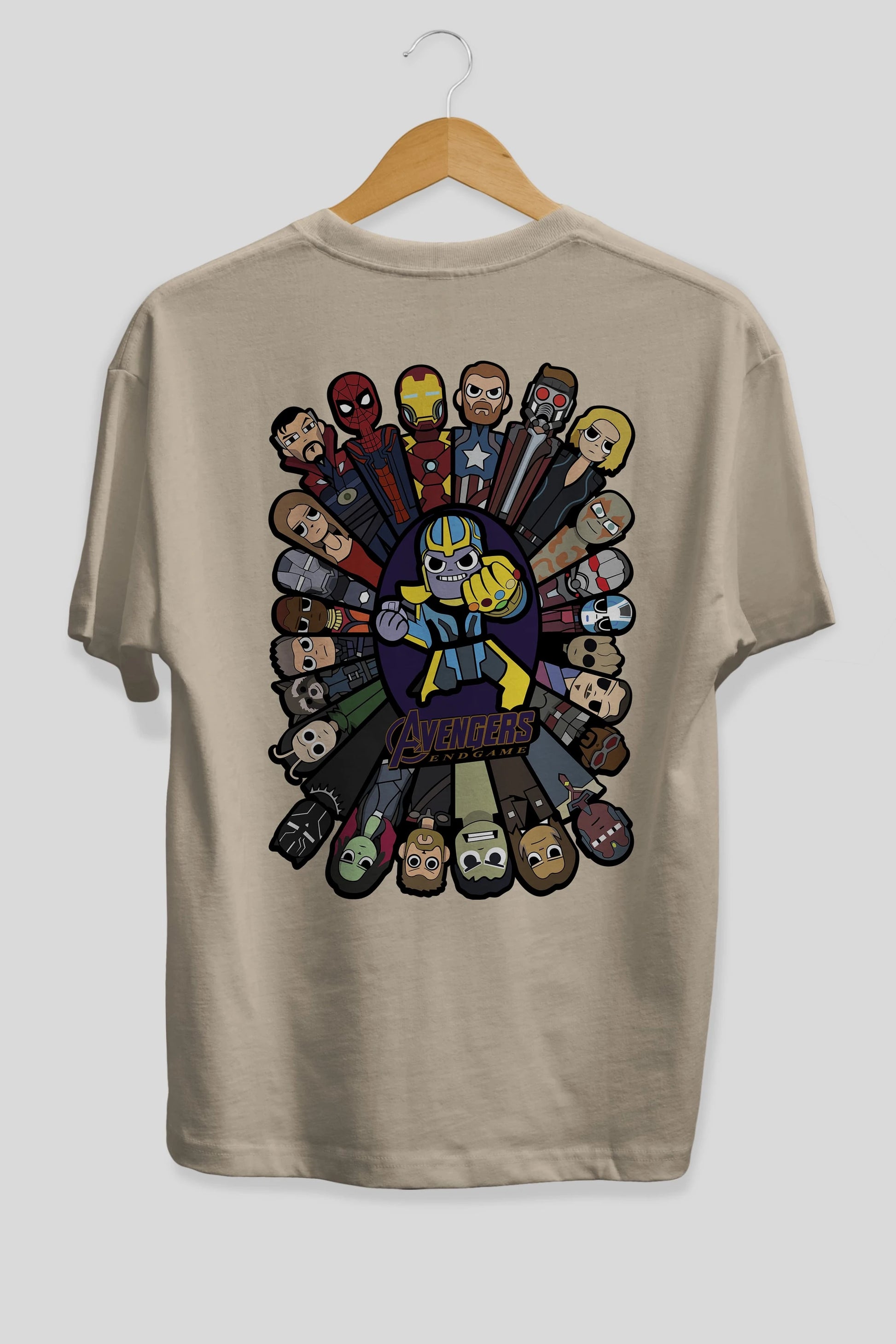 The Avengers (2) Arka Baskılı Oversize t-shirt Erkek Kadın Unisex %100 Pamuk Bisiklet Yaka tişort