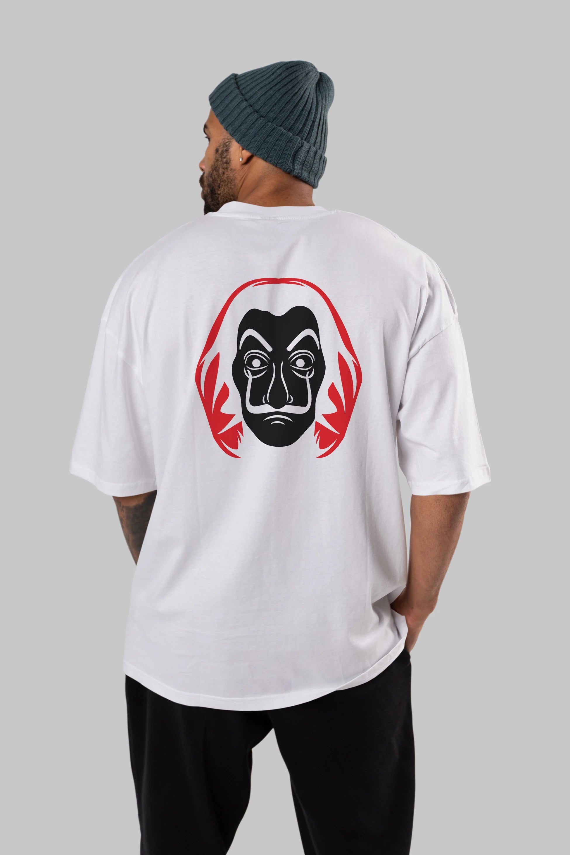 La Casa De Papel (8) Arka Baskılı Oversize t-shirt Erkek Kadın Unisex %100 Pamuk Bisiklet Yaka tişort