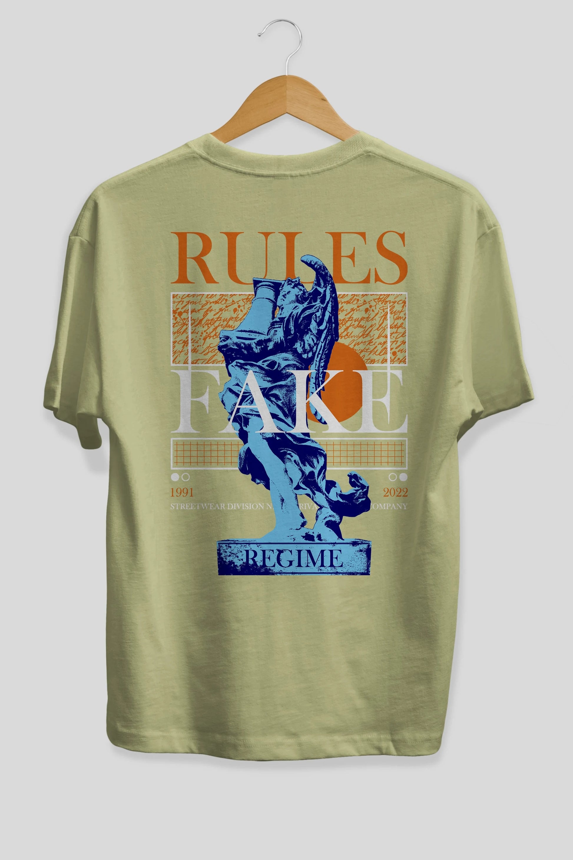 Rules Fake Arka Baskılı Oversize t-shirt Erkek Kadın Unisex