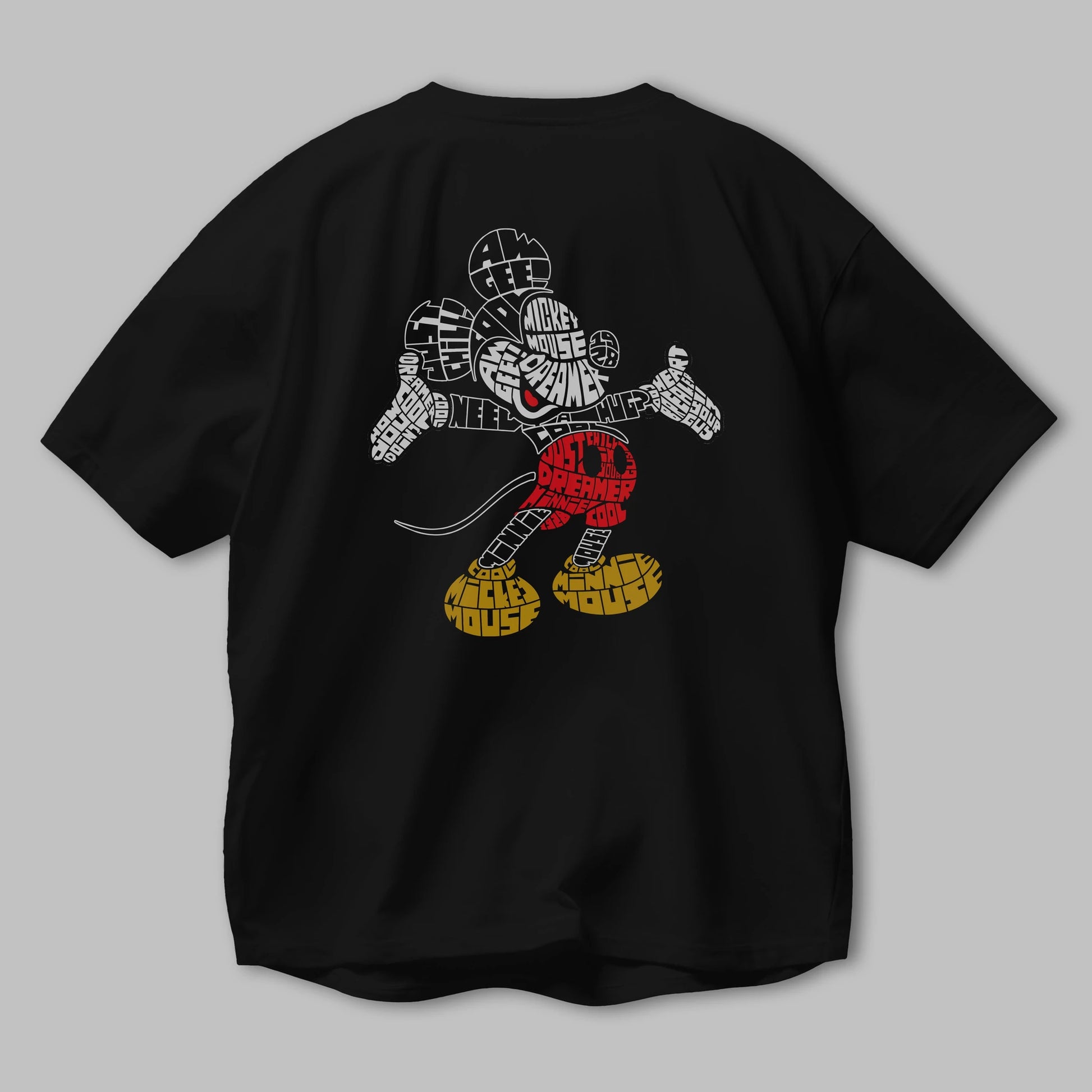 Mickey Arka Baskılı Oversize t-shirt %100 pamuk Erkek Kadın Unisex