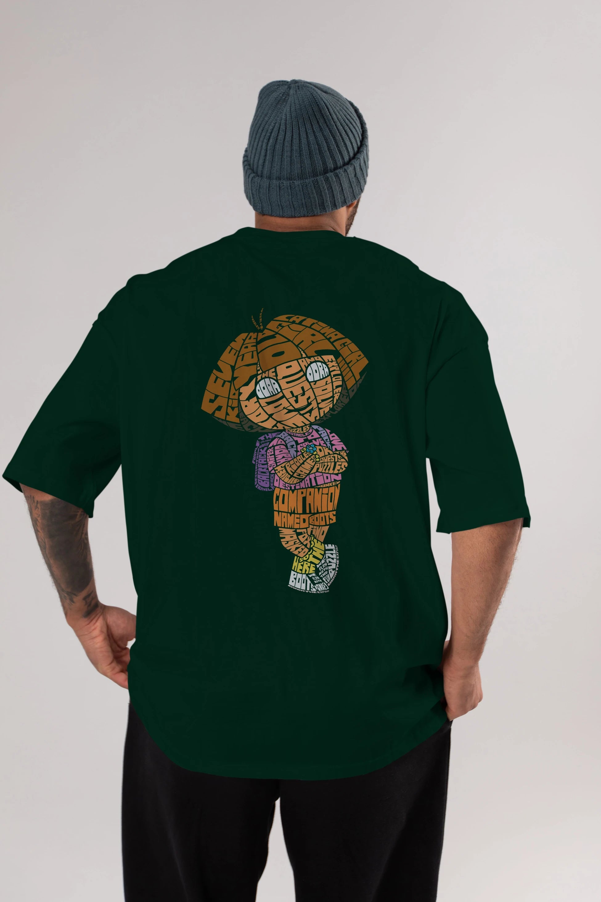 Dora Arka Baskılı Oversize t-shirt %100 pamuk Erkek Kadın Unisex