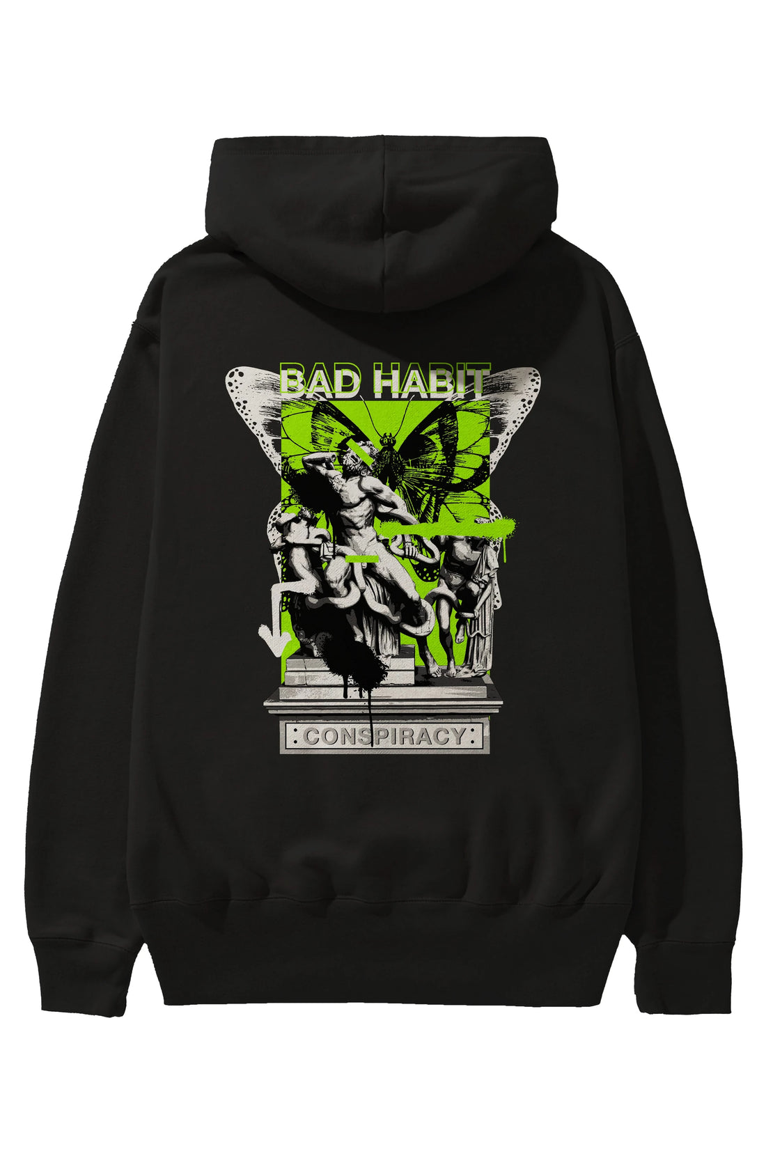 Bad Habit Arka Baskılı Hoodie Oversize Kapüşonlu Sweatshirt Erkek Kadın Unisex