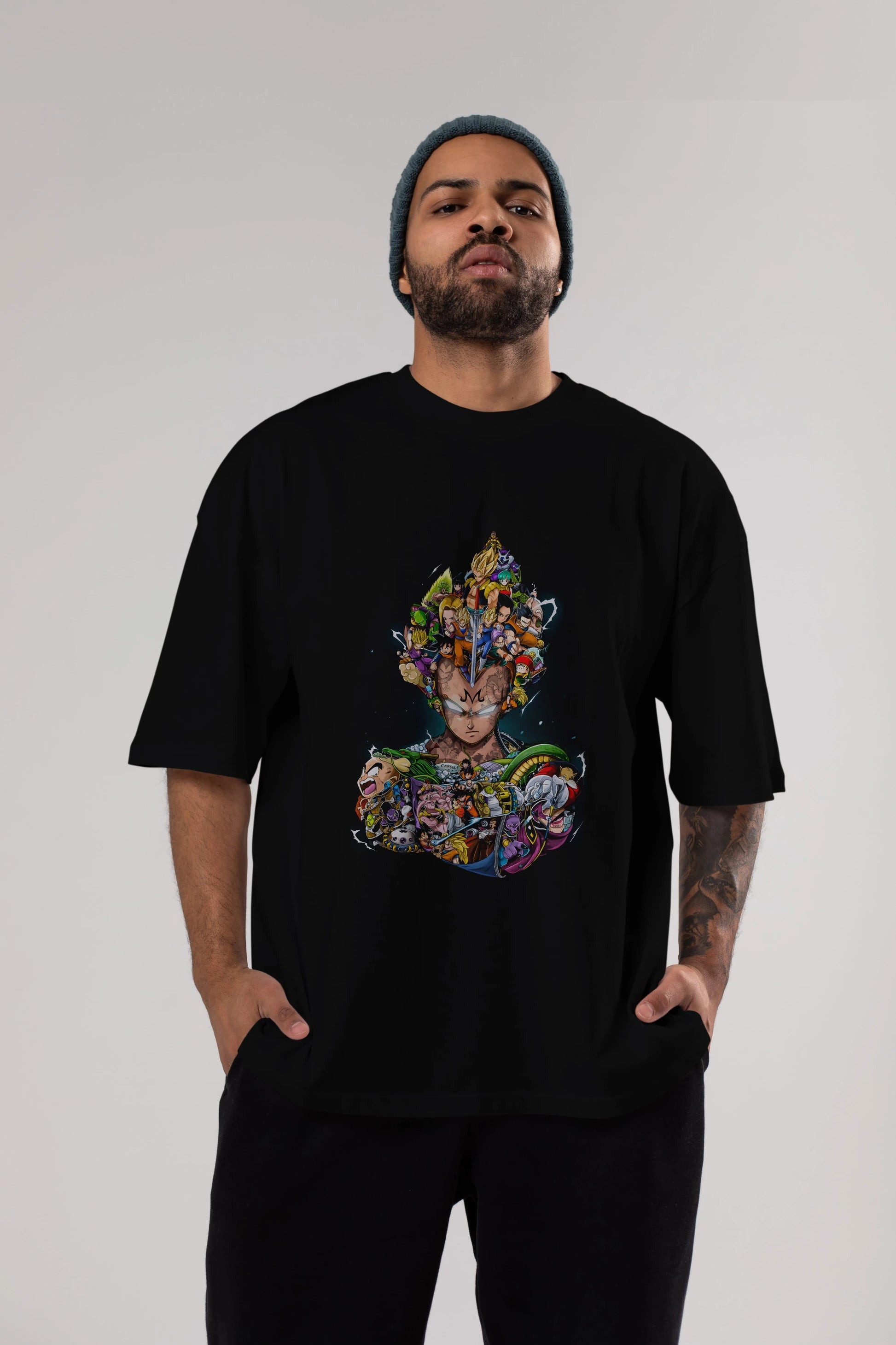 DRAGON BALL ART (3) Anime Ön Baskılı Oversize t-shirt %100 pamuk Erkek Kadın Unisex