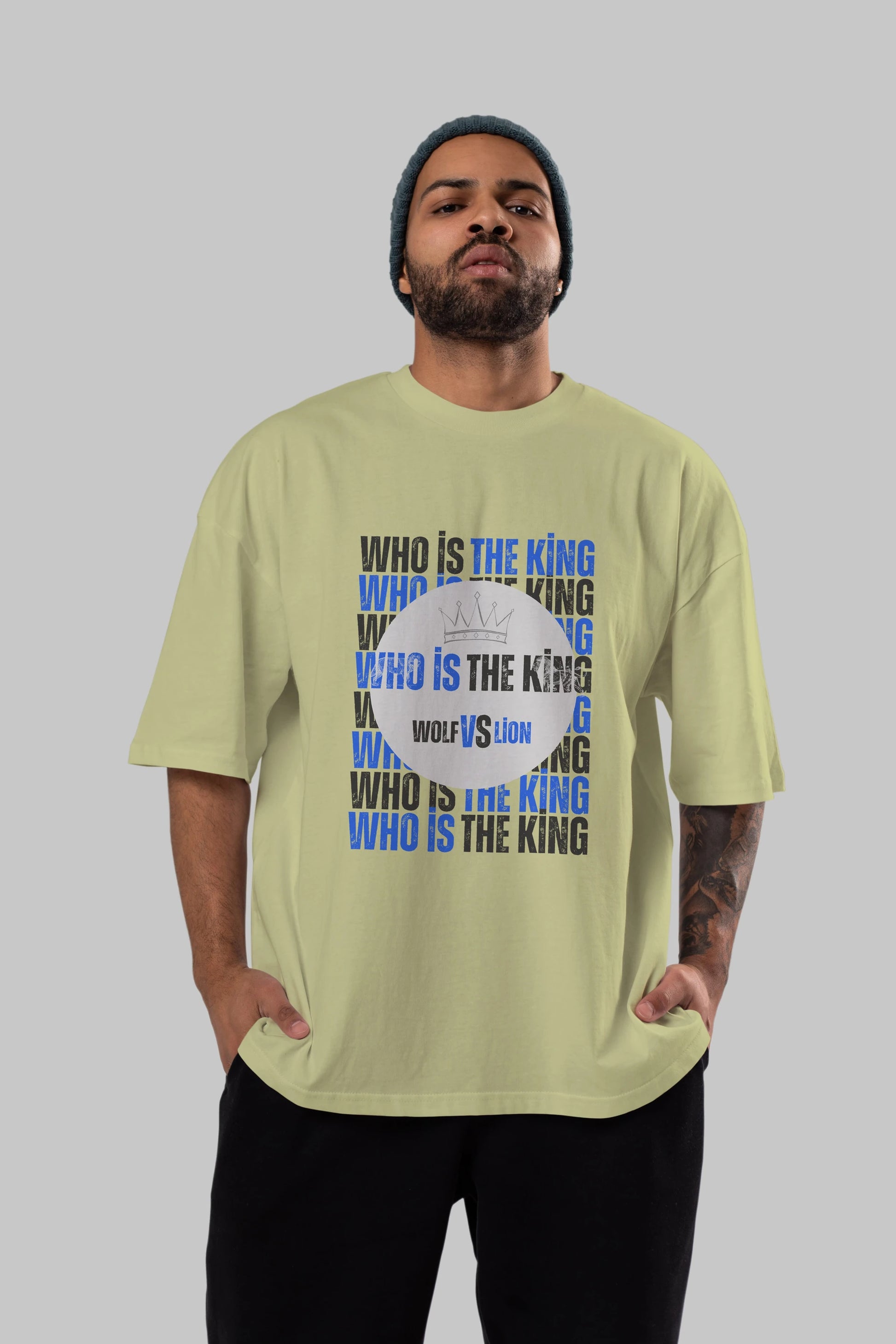 Who Is The King Yazılı Ön Baskılı Oversize t-shirt Erkek Kadın Unisex