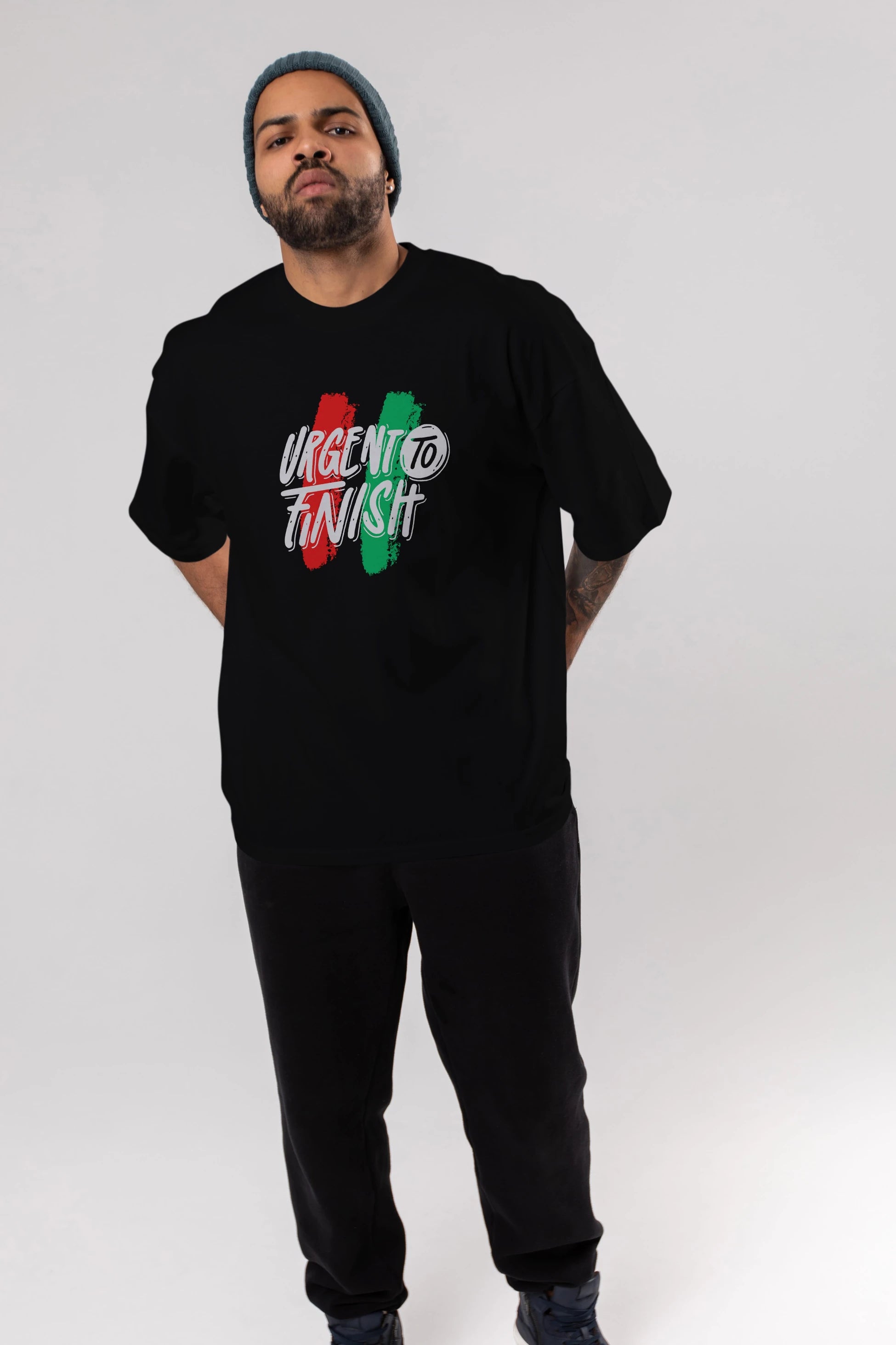 Urgent To Finish Ön Baskılı Oversize t-shirt Erkek Kadın Unisex