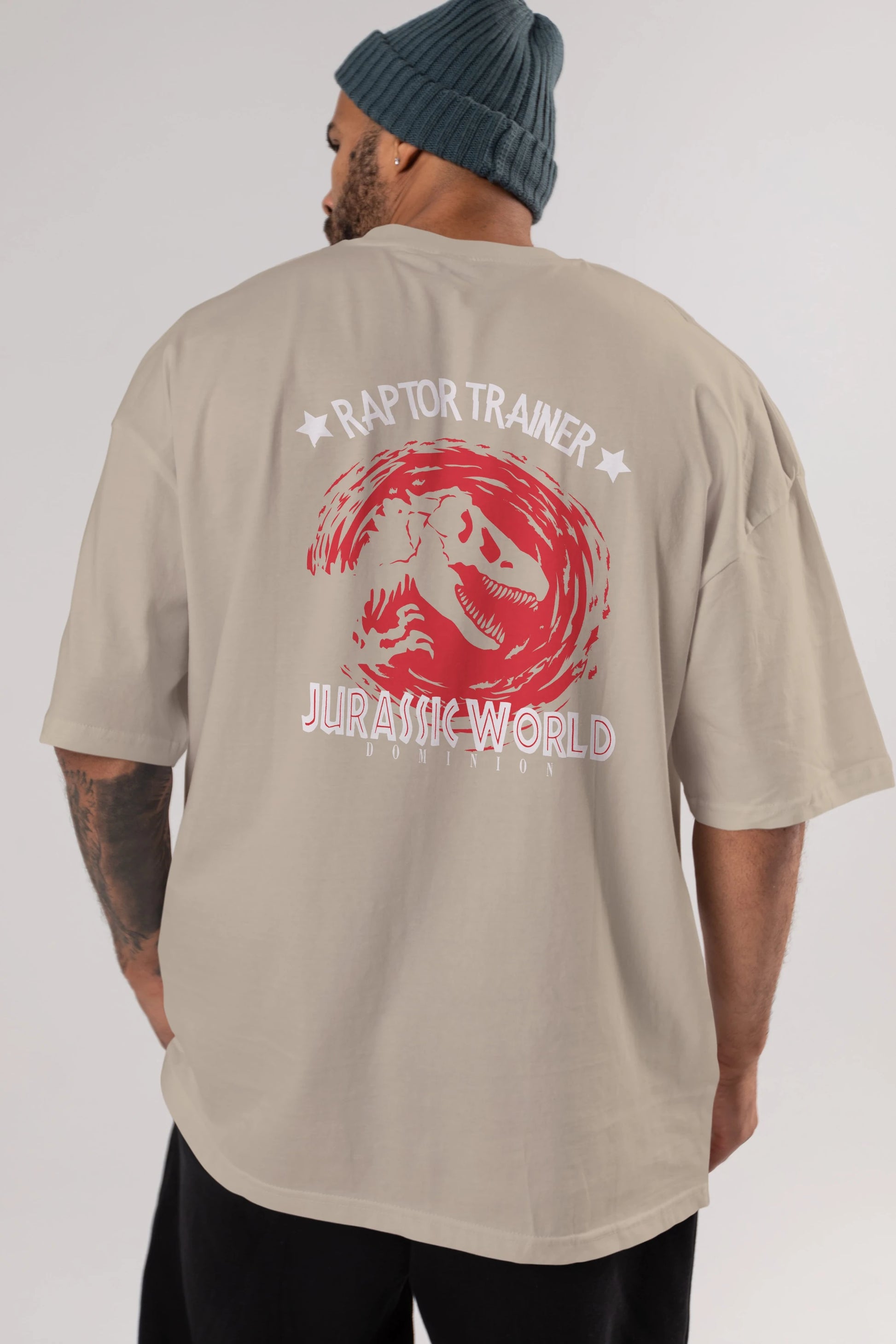 Jurassic Park (3) Arka Baskılı Oversize t-shirt Erkek Kadın Unisex %100 Pamuk Bisiklet Yaka tişort