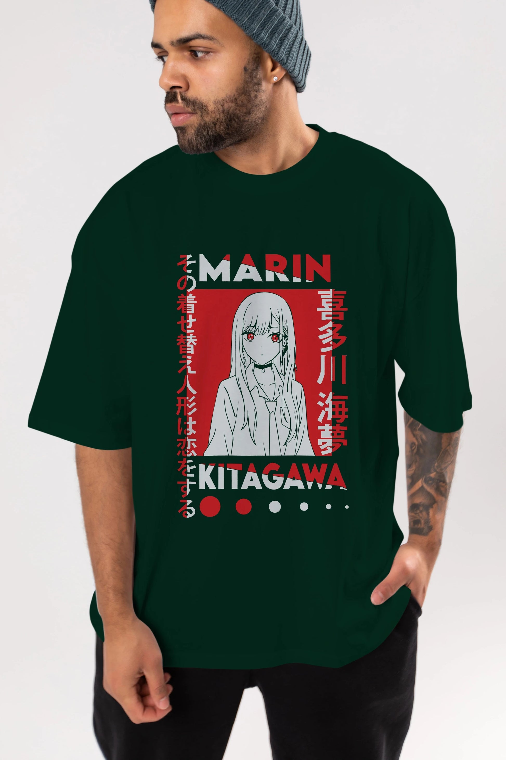 MARIN KITAGAWA Anime Ön Baskılı Oversize t-shirt %100 pamuk Erkek Kadın Unisex