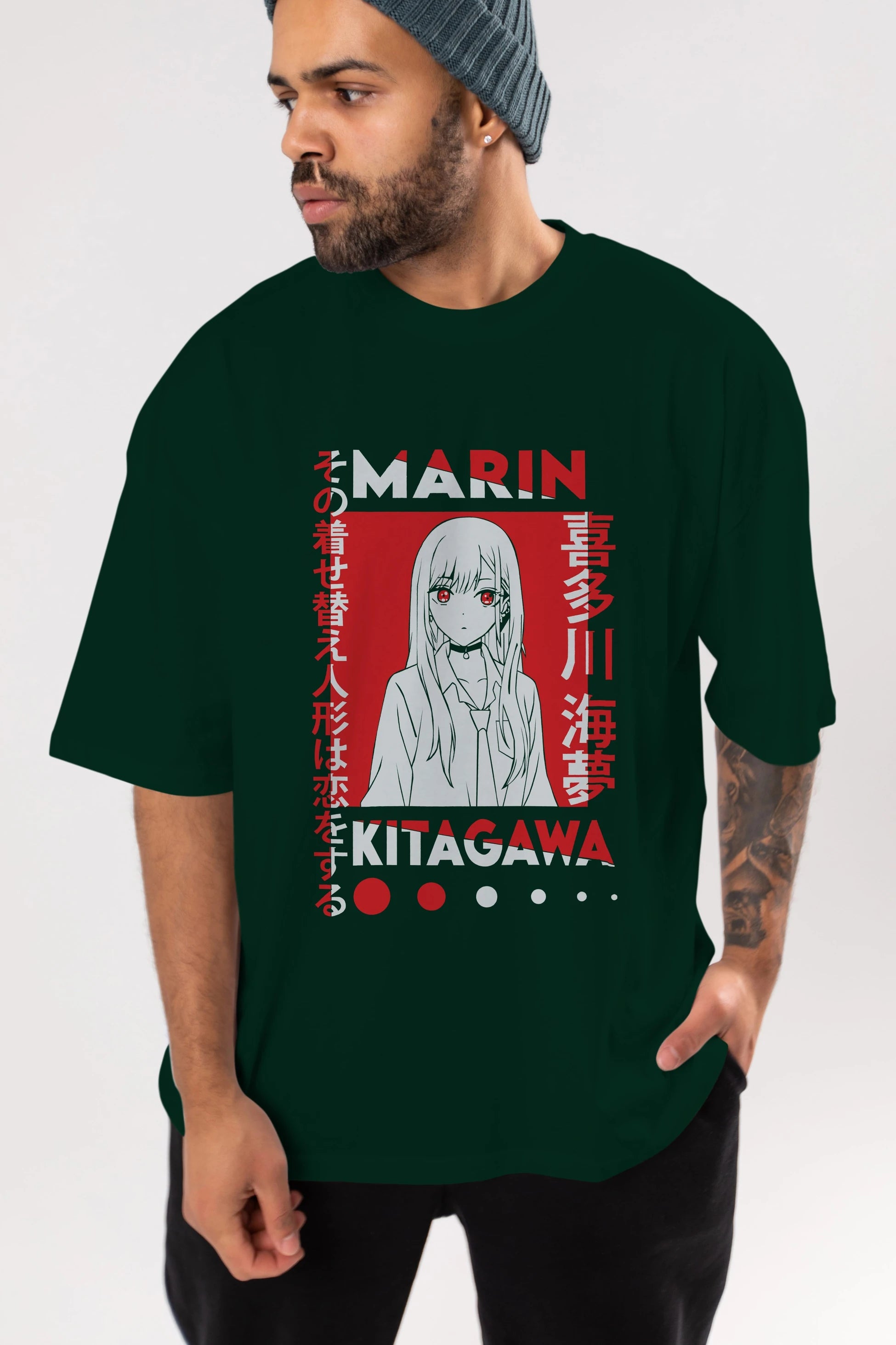 MARIN KITAGAWA Anime Ön Baskılı Oversize t-shirt %100 pamuk Erkek Kadın Unisex