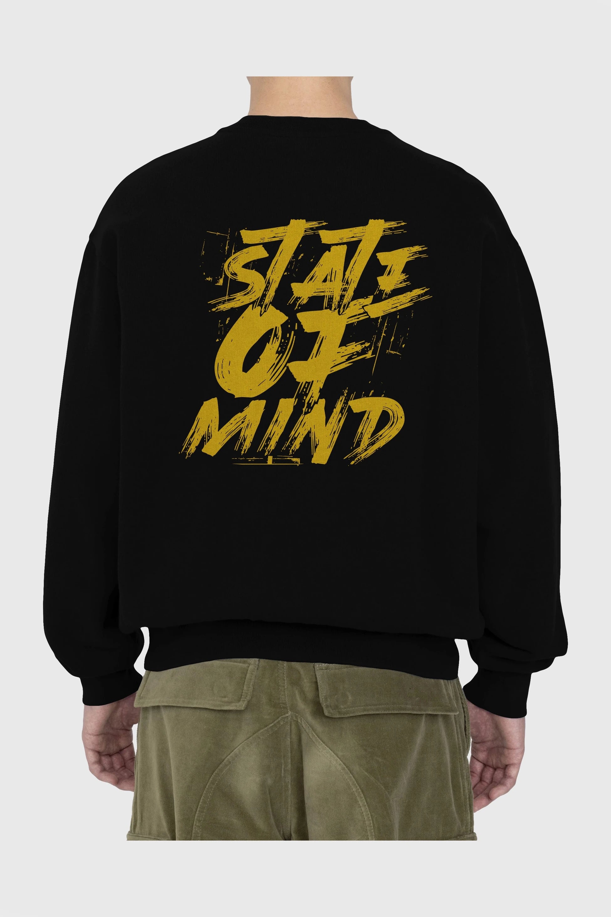 State on Mind Arka Baskılı Oversize Sweatshirt Erkek Kadın Unisex