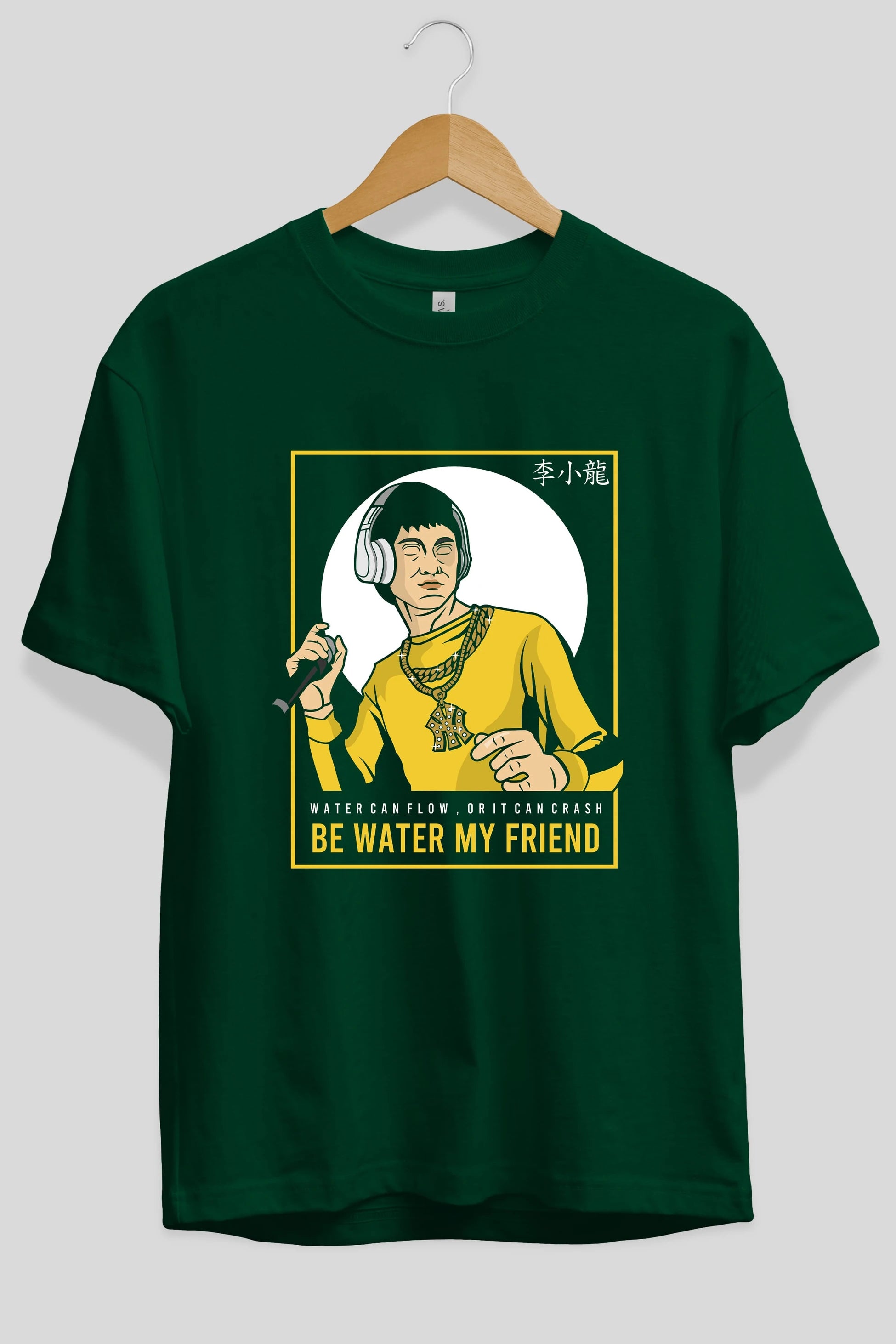 Bruce Lee Rapper Ön Baskılı Oversize t-shirt Erkek Kadın Unisex %100 Pamuk tişort