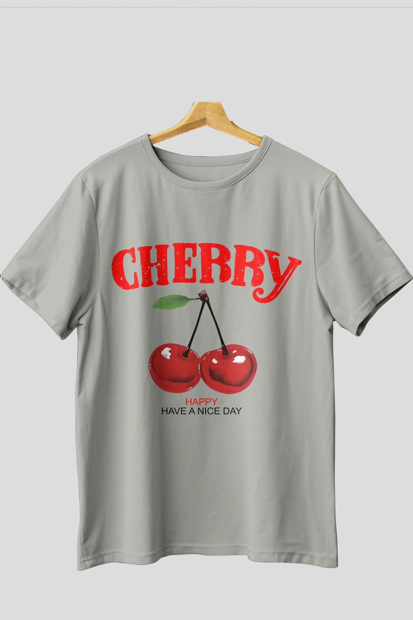Cherry Cherries 5 Ön Baskılı Oversize t-shirt Erkek Kadın Pamuk Bisiklet Yaka tişort
