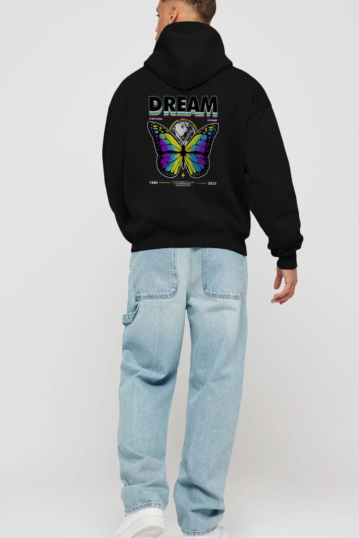 Dream Company Arka Baskılı Hoodie Oversize Kapüşonlu Sweatshirt Erkek Kadın Unisex