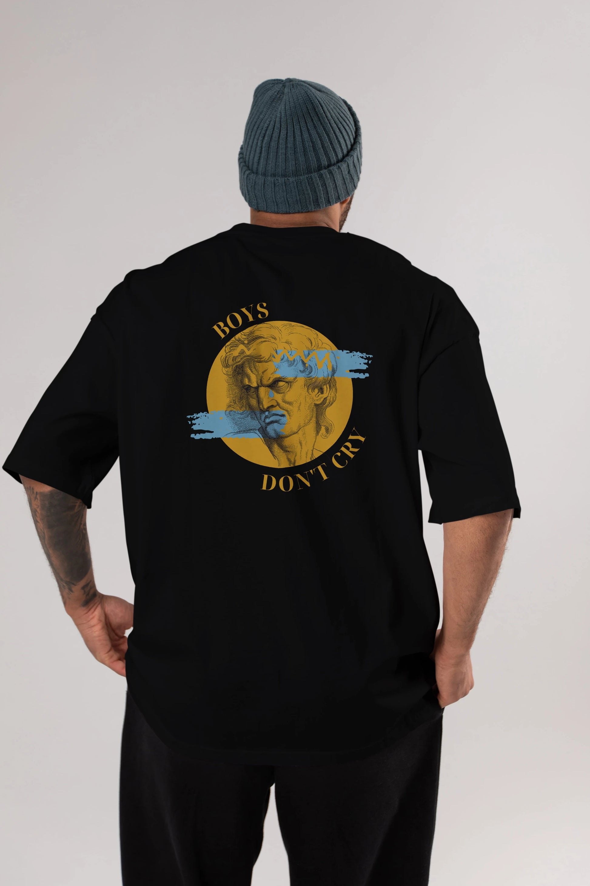 Boys Don't Cry Yazılı Arka Baskılı Oversize t-shirt Erkek Kadın Unisex
