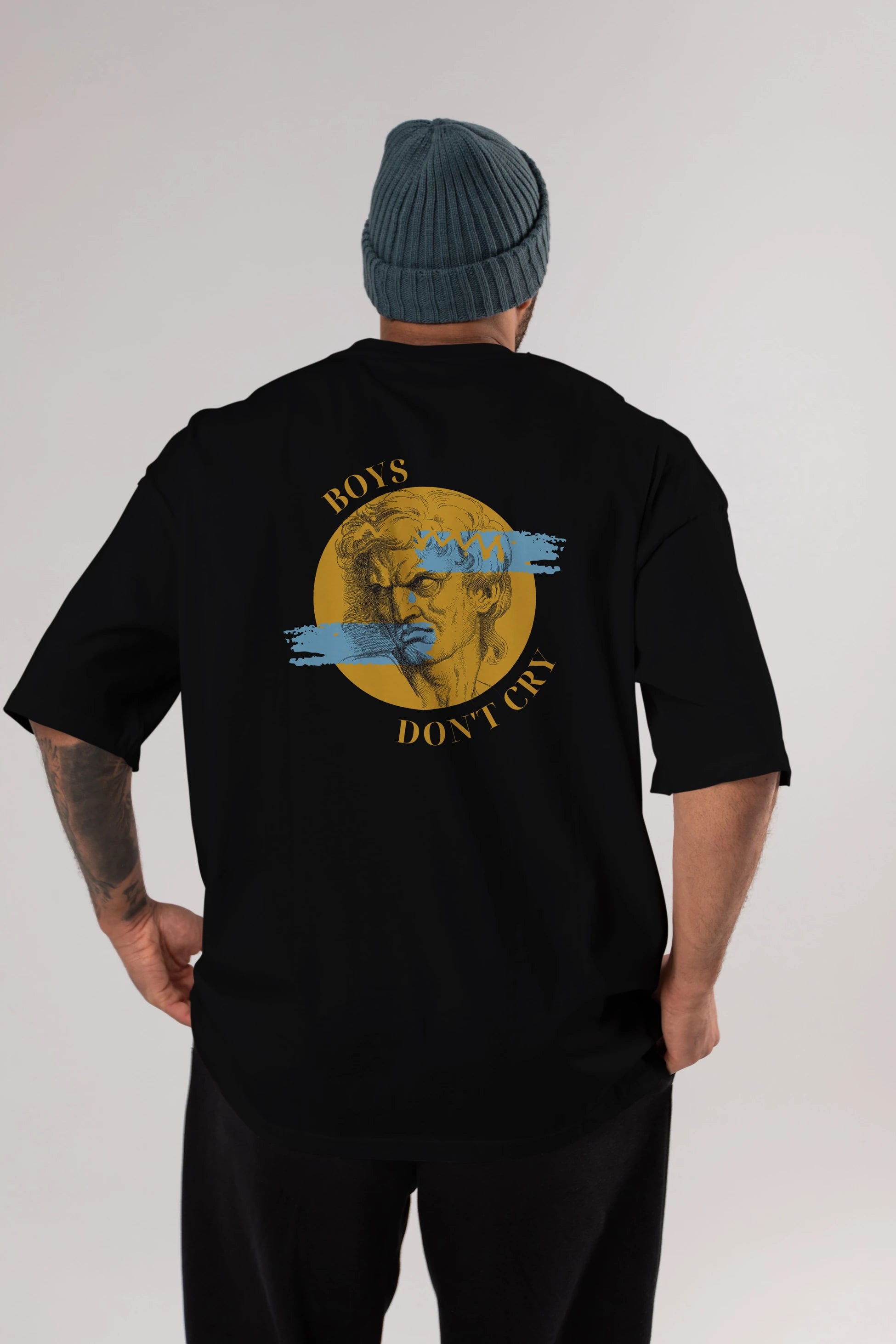 Boys Don't Cry Yazılı Arka Baskılı Oversize t-shirt Erkek Kadın Unisex