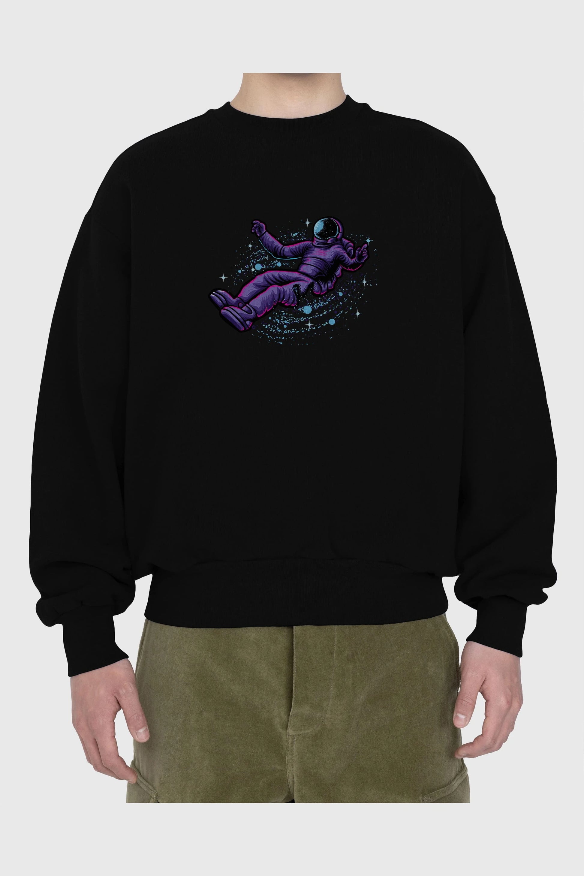 Having fun in outer space Ön Baskılı Oversize Sweatshirt Erkek Kadın Unisex