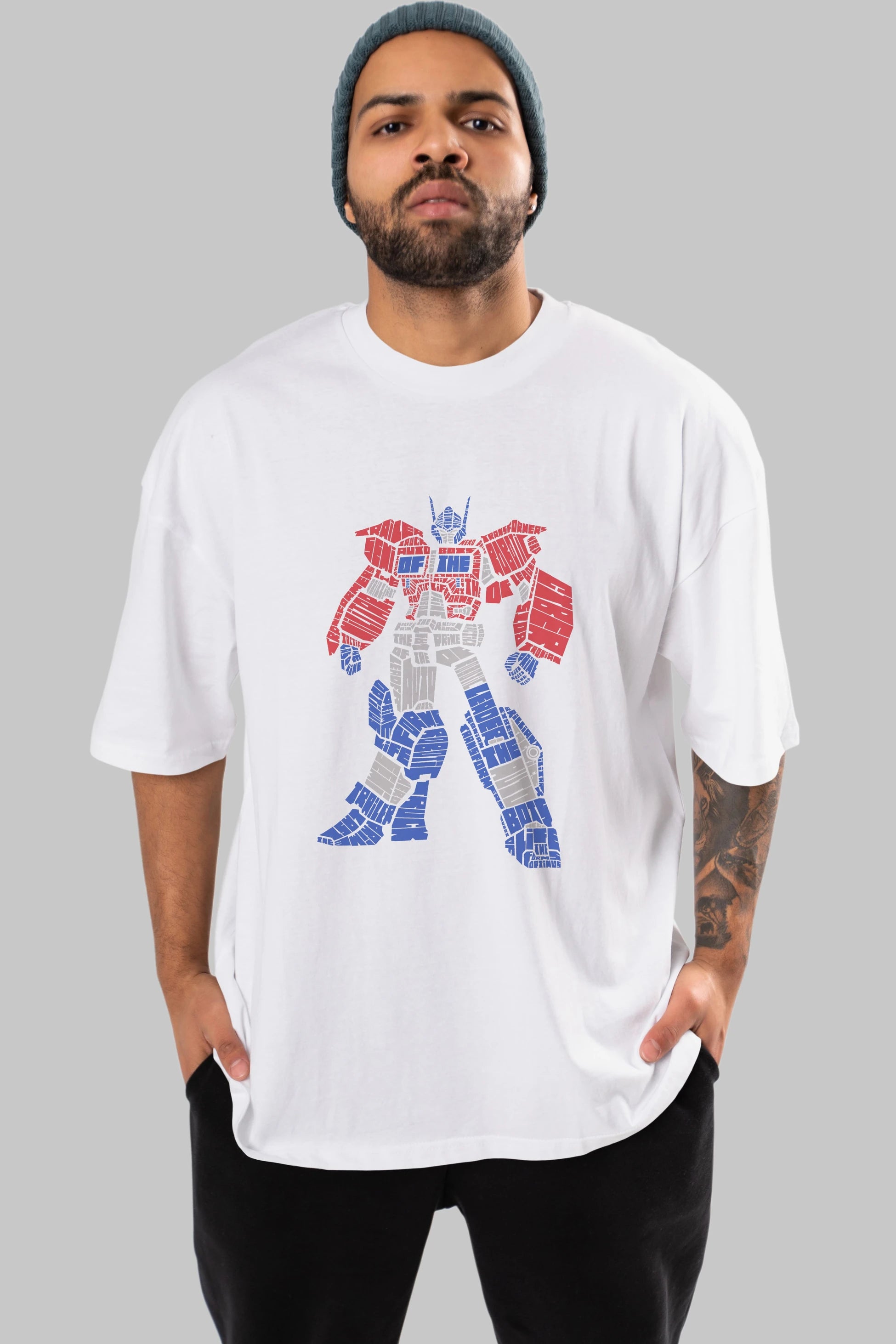 Optimus Prime Ön Baskılı Oversize t-shirt %100 pamuk Erkek Kadın Unisex