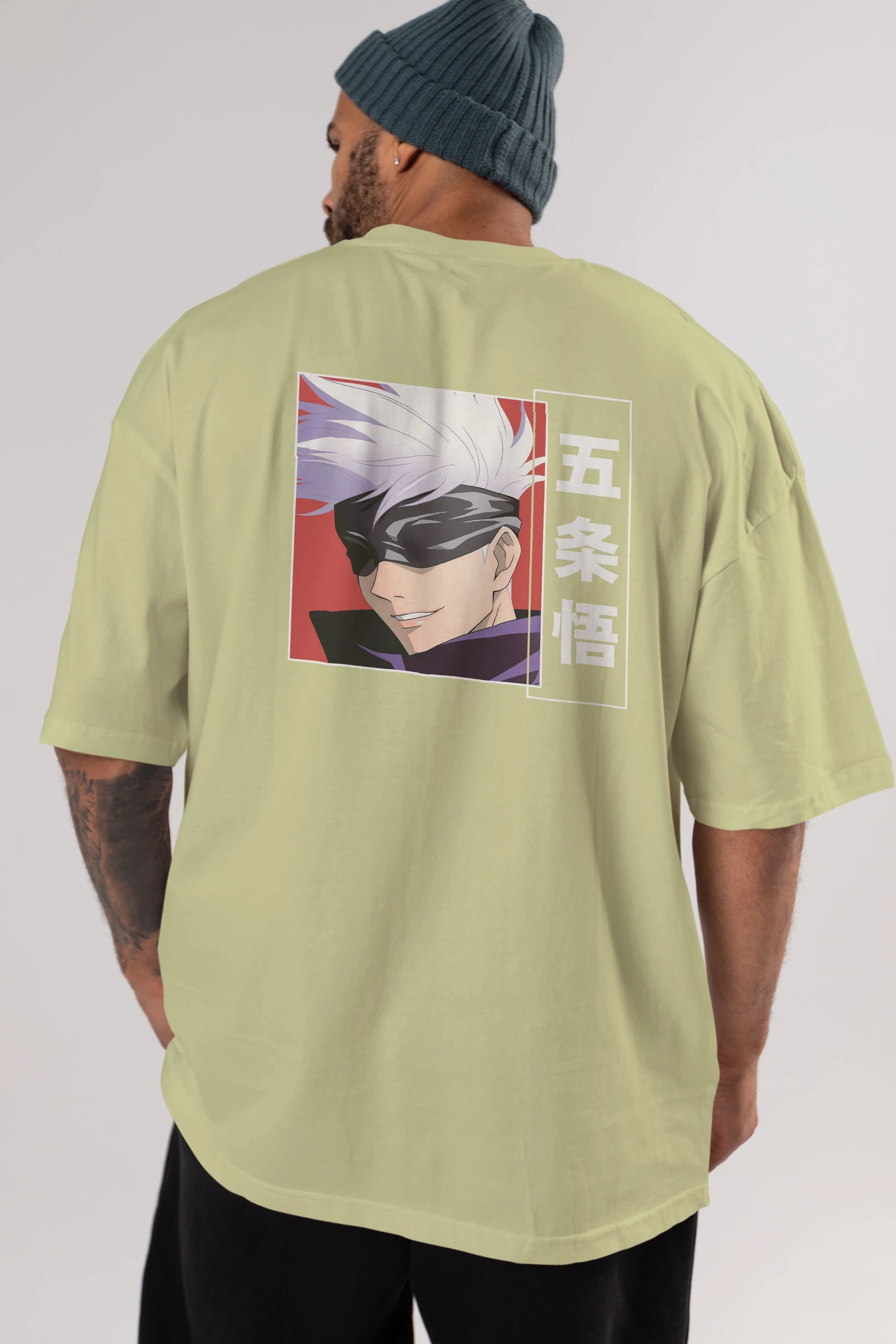 SATORU GOJO Anime Arka Baskılı Oversize t-shirt Erkek Kadın Unisex