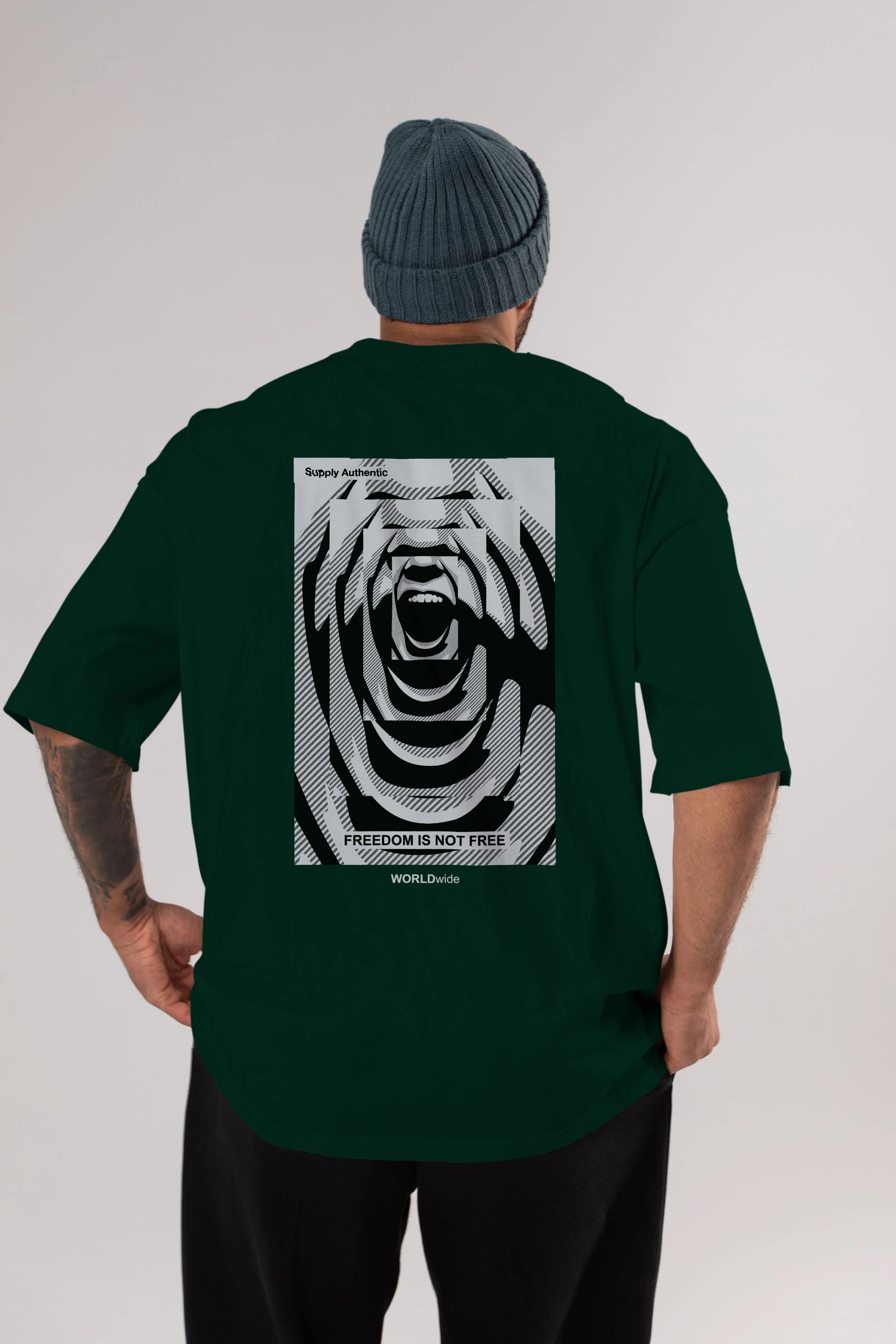 Freedom is Not Free 2 Arka Baskılı Oversize t-shirt Erkek Kadın Unisex