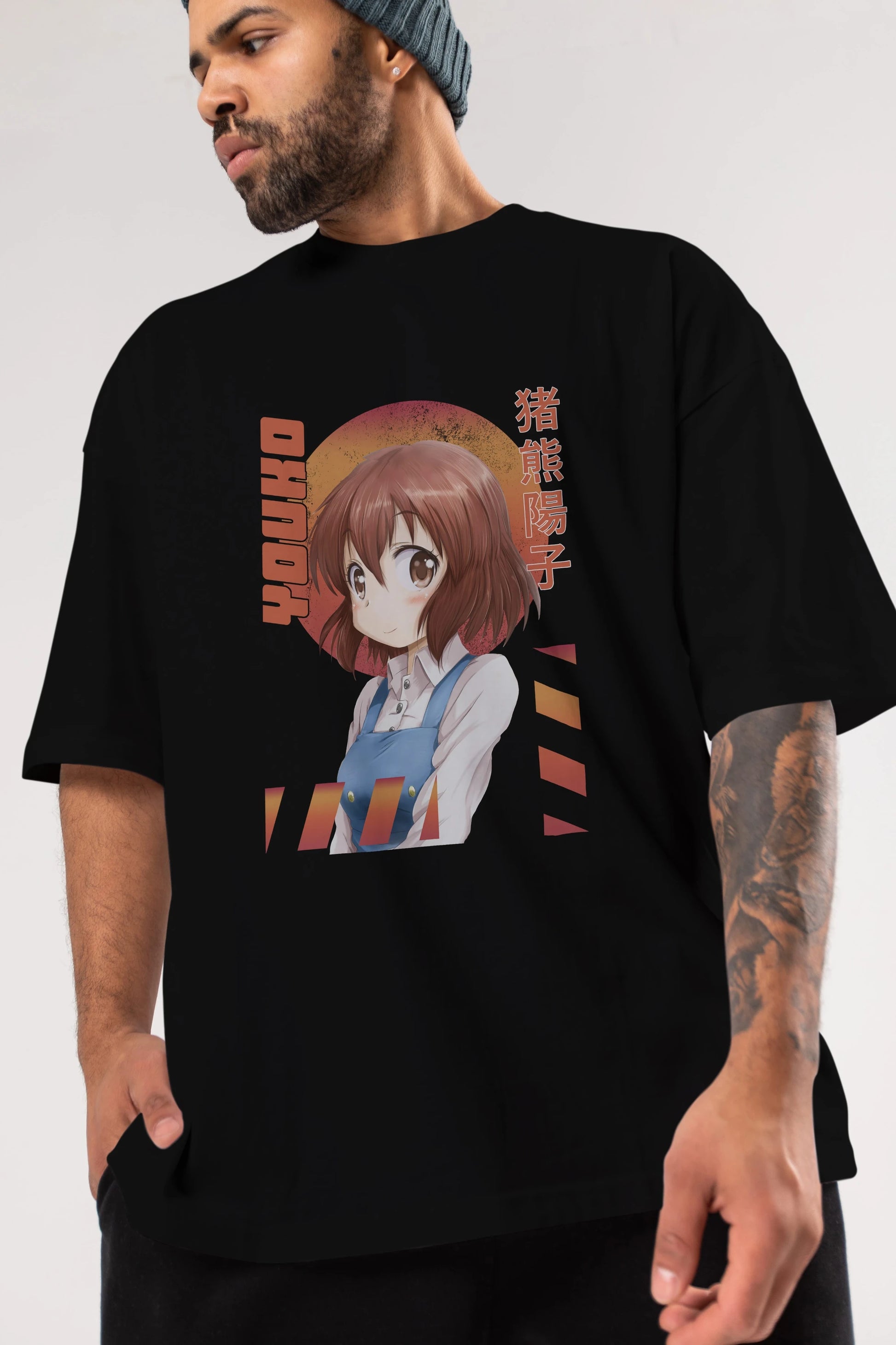 Youko Inokuma 5 Anime Ön Baskılı Oversize t-shirt %100 pamuk Erkek Kadın Unisex
