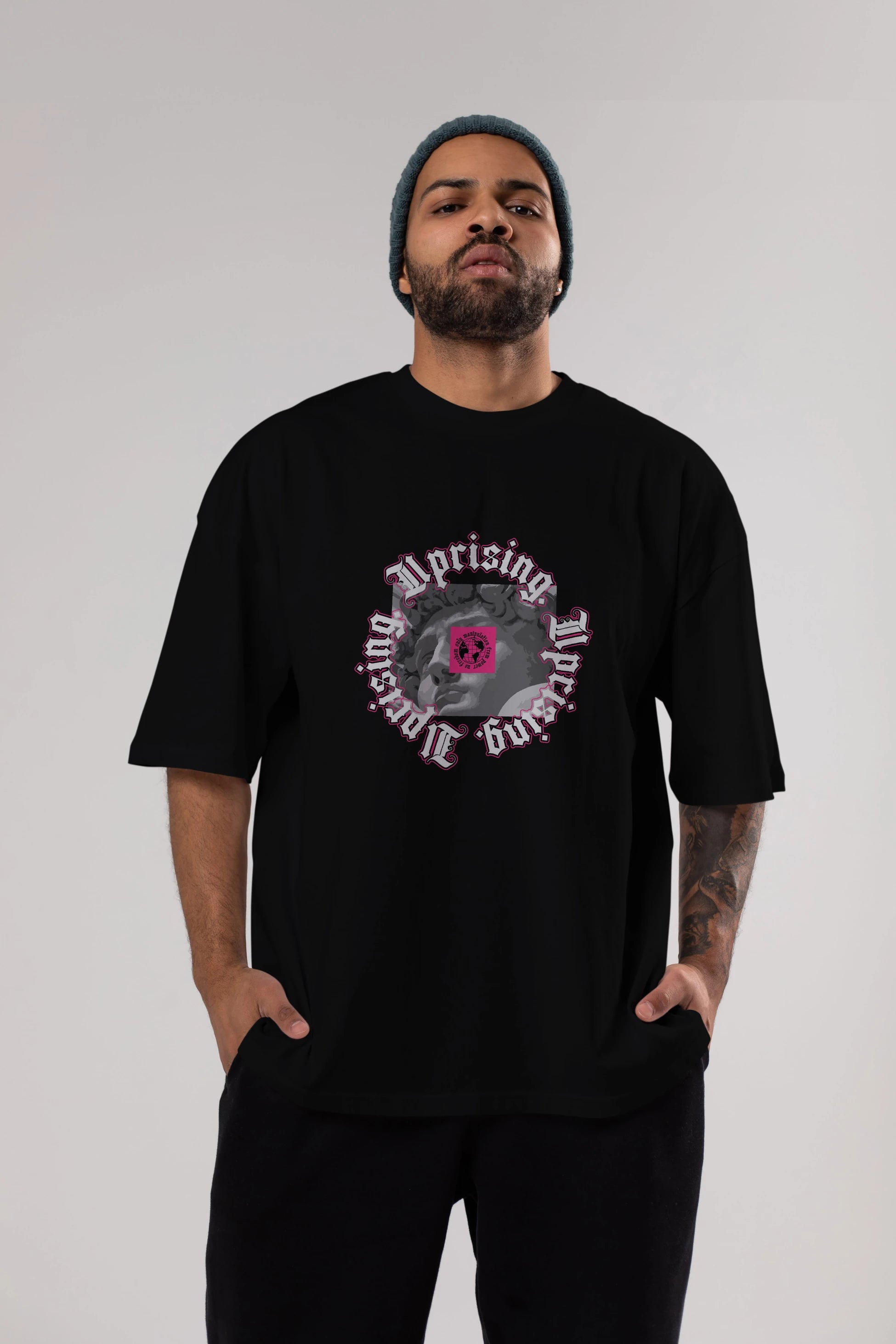 Uprising Ön Baskılı Oversize t-shirt Erkek Kadın Unisex