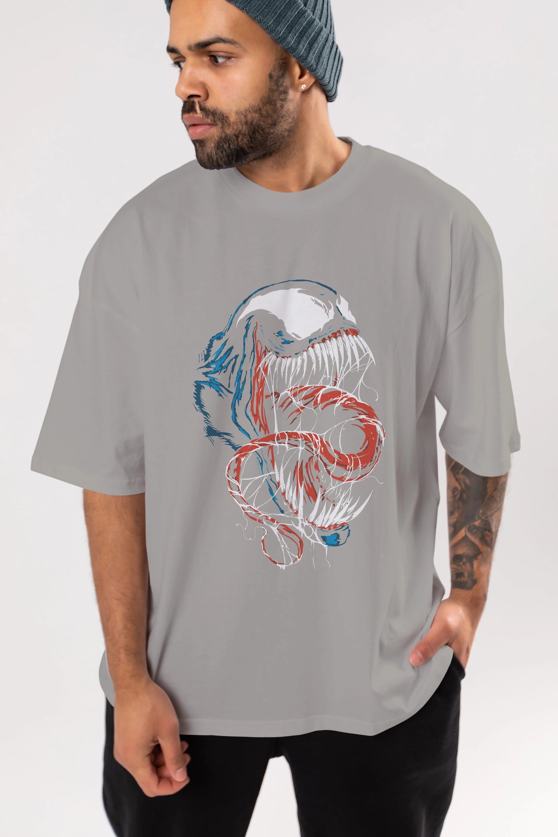 Venom (10) Ön Baskılı Oversize t-shirt Erkek Kadın Unisex %100 Pamuk Bisiklet Yaka tişort