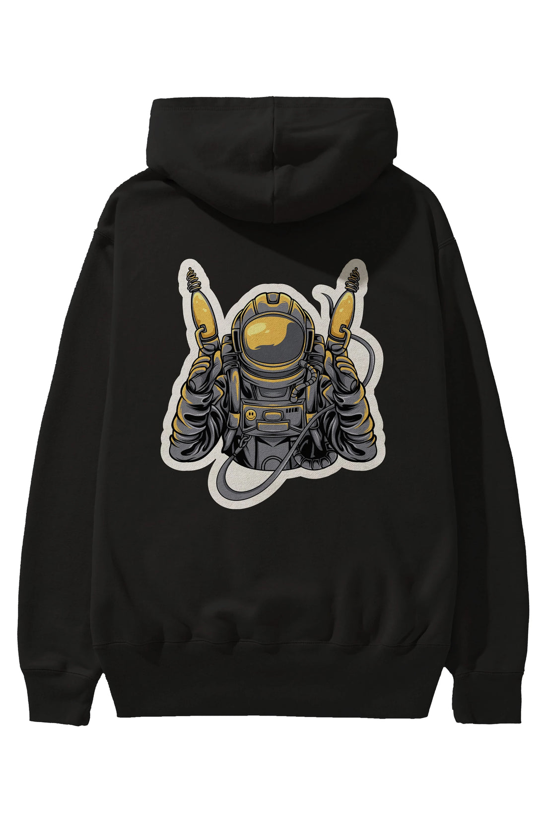 Alien Hunter Sticker Arka Baskılı Hoodie Oversize Kapüşonlu Sweatshirt Erkek Kadın Unisex