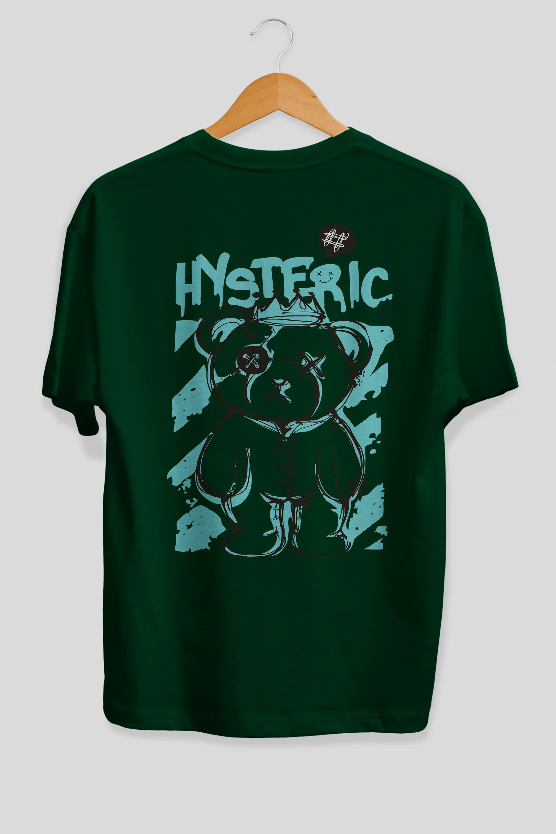 Hysteric Bear Arka Baskılı Oversize t-shirt Erkek Kadın Unisex