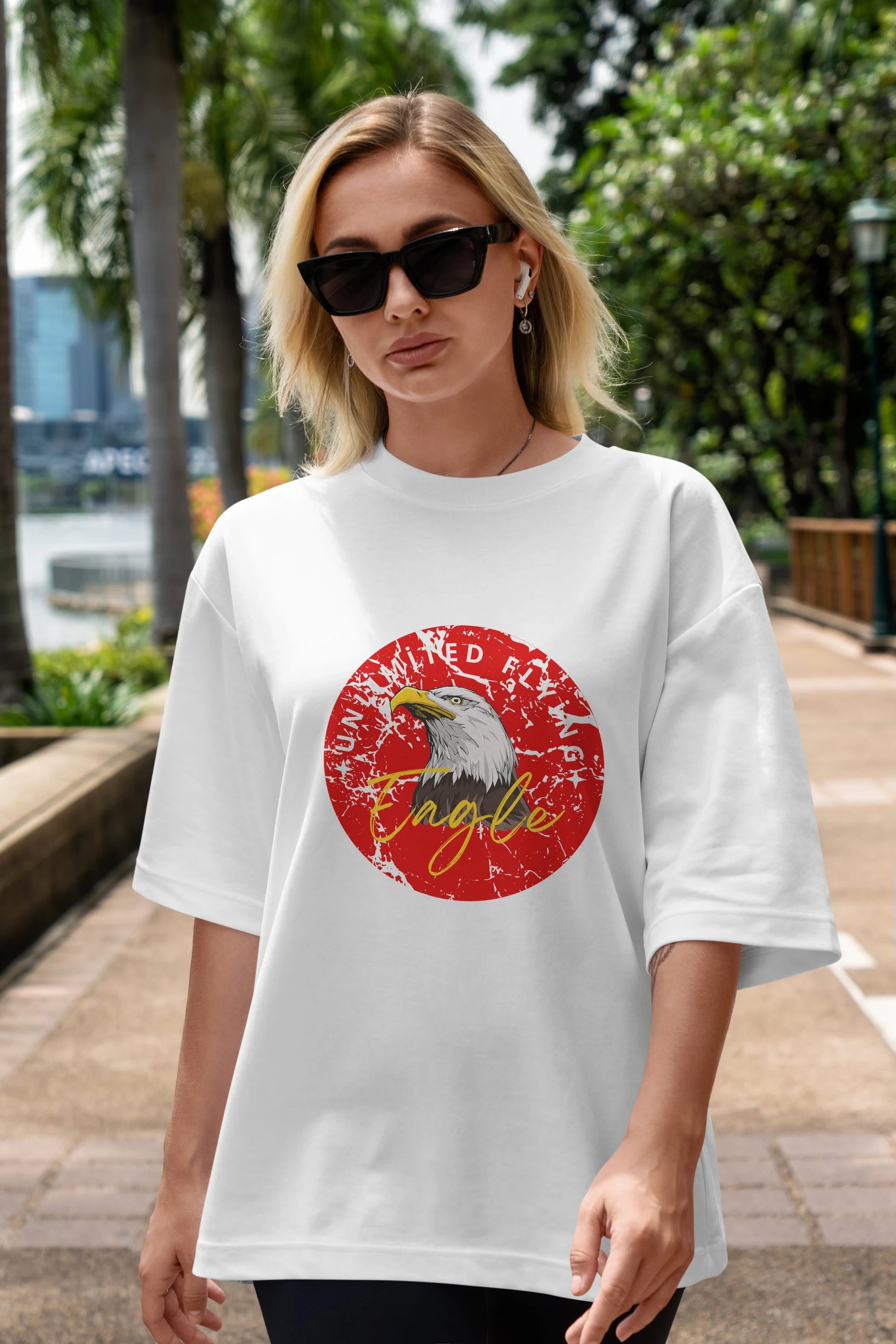 Unlimited Flying Yazılı Ön Baskılı Oversize t-shirt Erkek Kadın Unisex